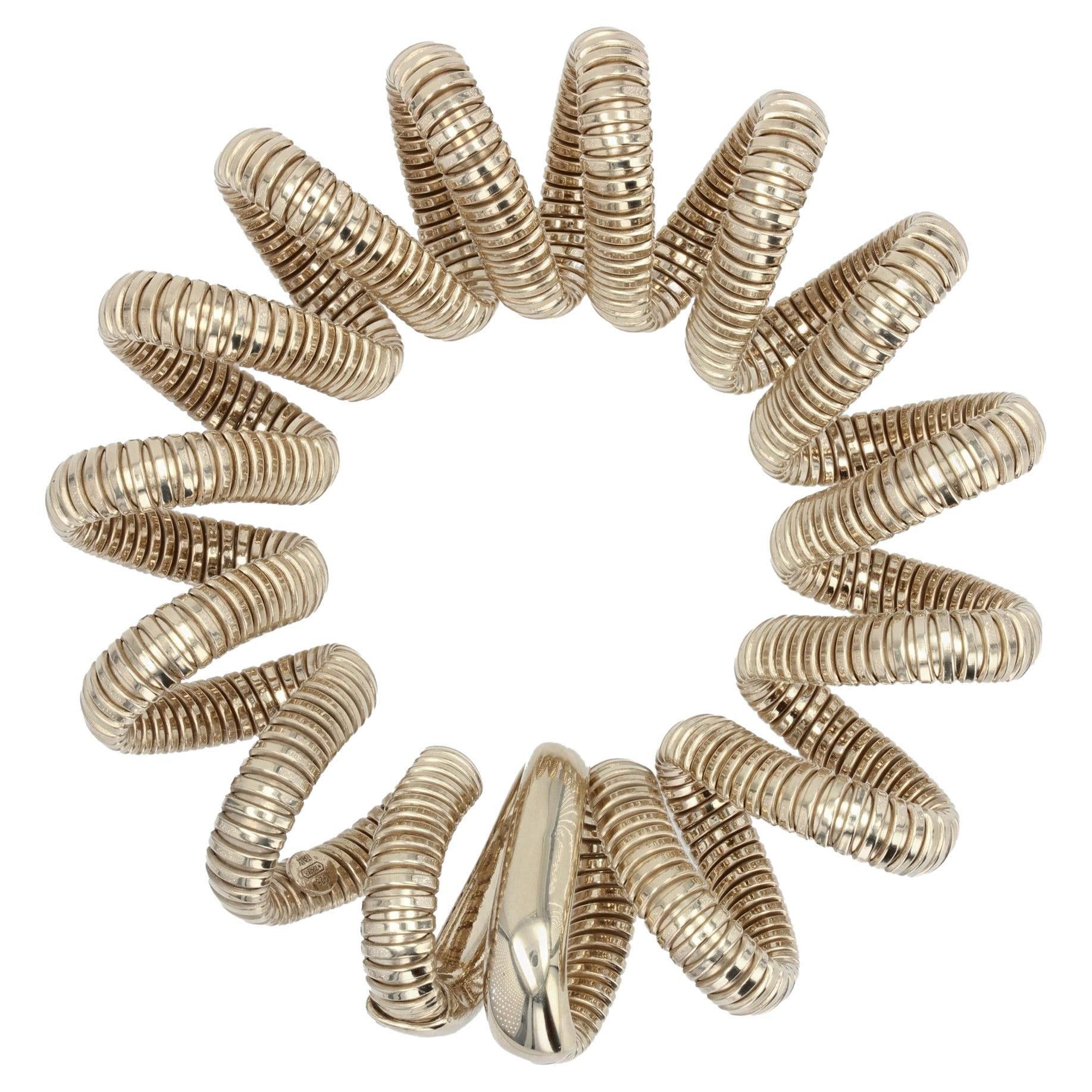 image of Vintage Modern Vermeil Spiral Tubogas Bracelet in Gold, Women's
