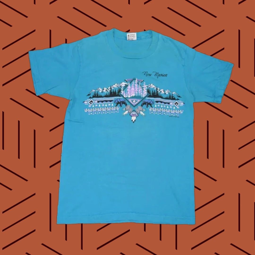 Anvil VINTAGE Anvil T-Shirt TEAL 1990s 1991 Short Sleeve Crew Neck 90s Graphic Logo Men M USA Size US 31 - 1 Thumbnail