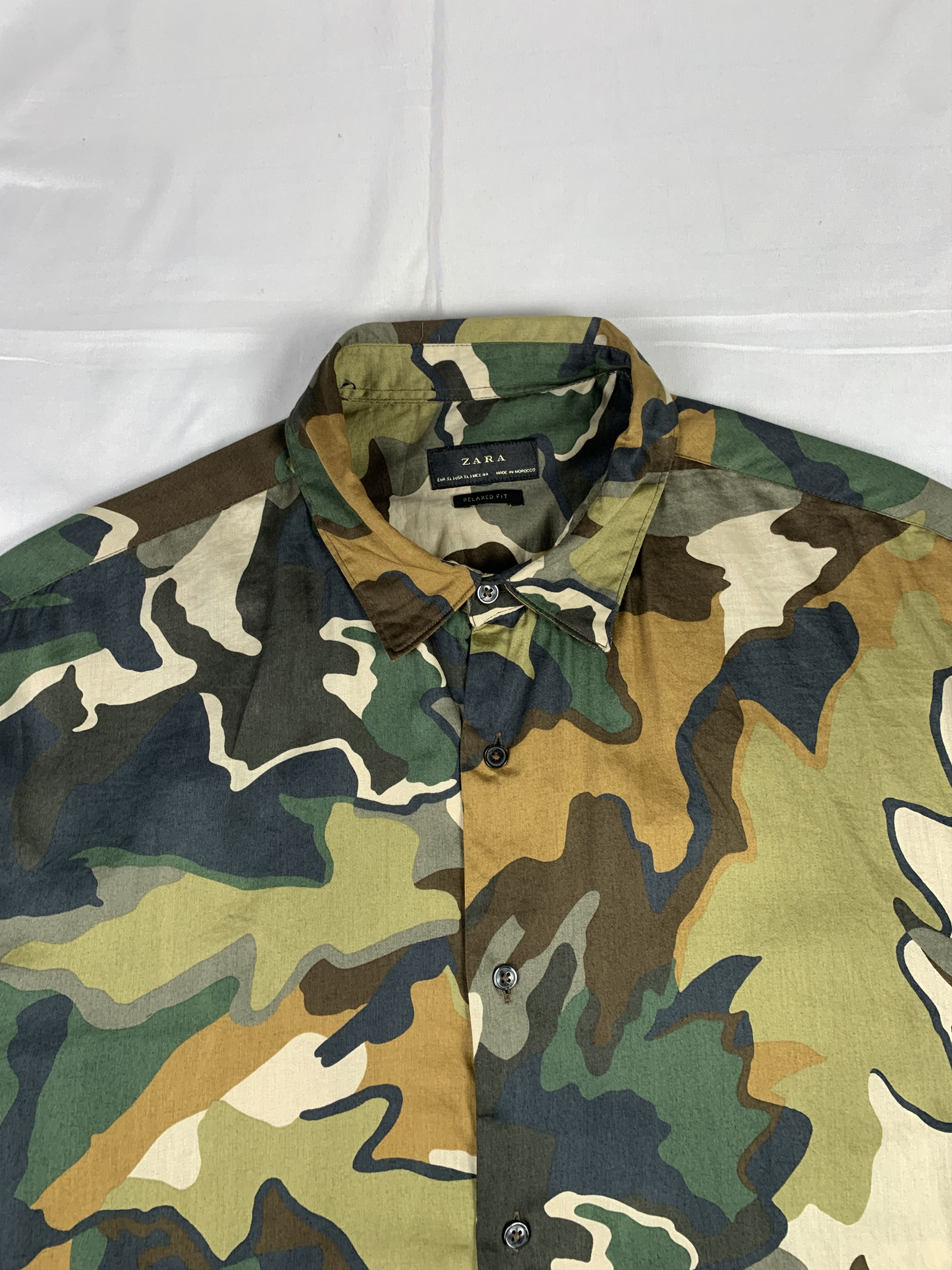 Zara Zara Woodland Camo Pattern Relax Fit Shirt (XL) Size US XL / EU 56 / 4 - 3 Thumbnail