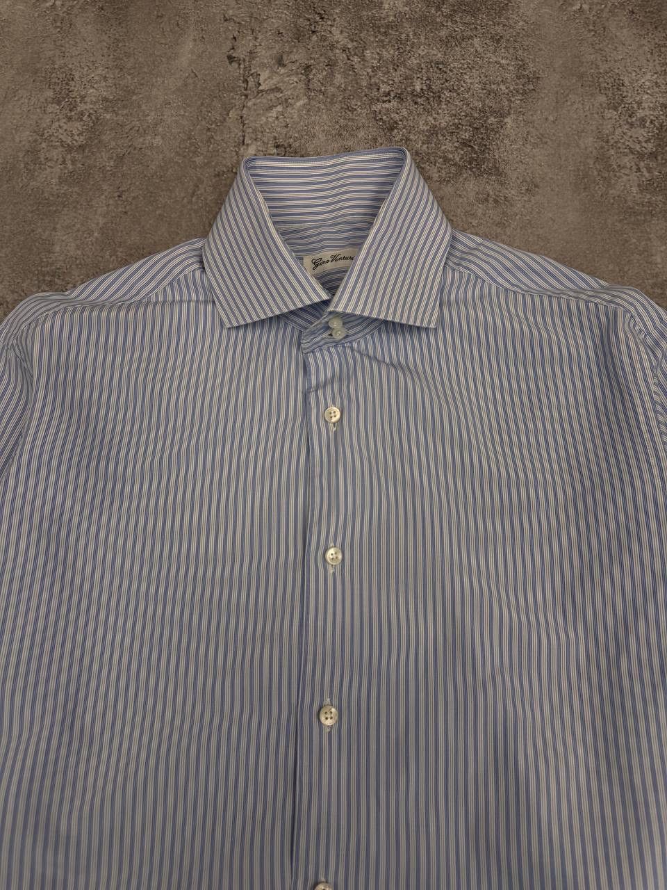 Other Gino Venturini Men Striped Shirt Blue White Size XL Size US XL / EU 56 / 4 - 4 Thumbnail