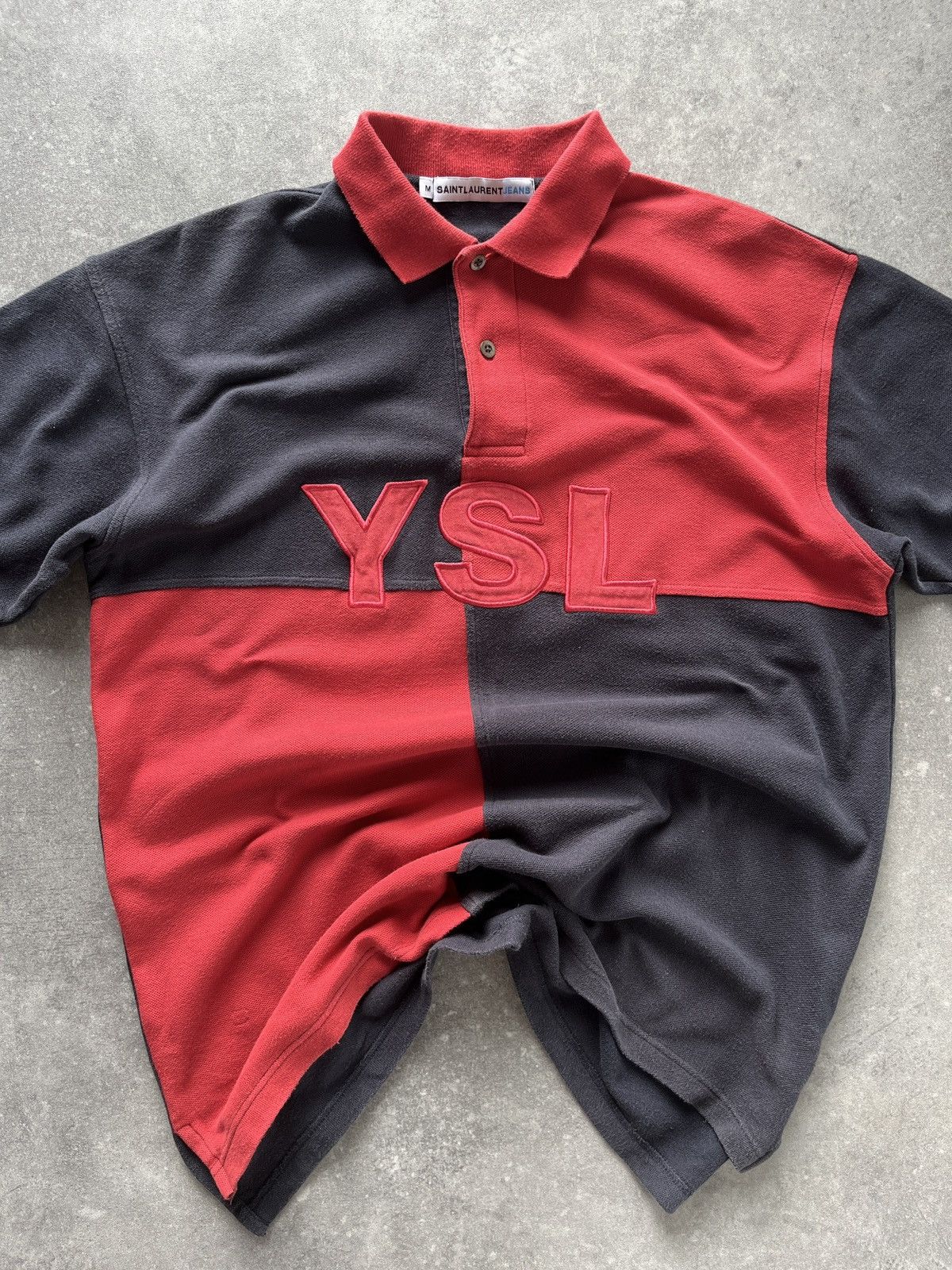 Yves Saint Laurent Vintage Yves Saint Laurent Polo Shirt YSL Big Logo Paris Size US M / EU 48-50 / 2 - 2 Thumbnail