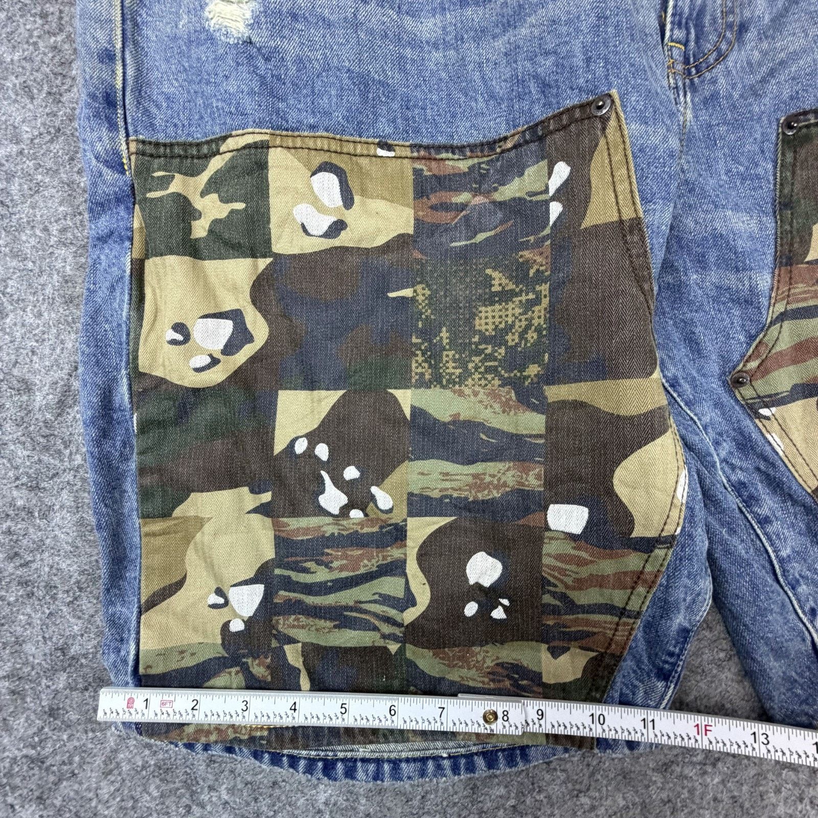 AKOO Vintage Y2K Akoo 99th Bombardier Jean Shorts Mens 42 Camo Size US 42 / EU 58 - 6 Thumbnail