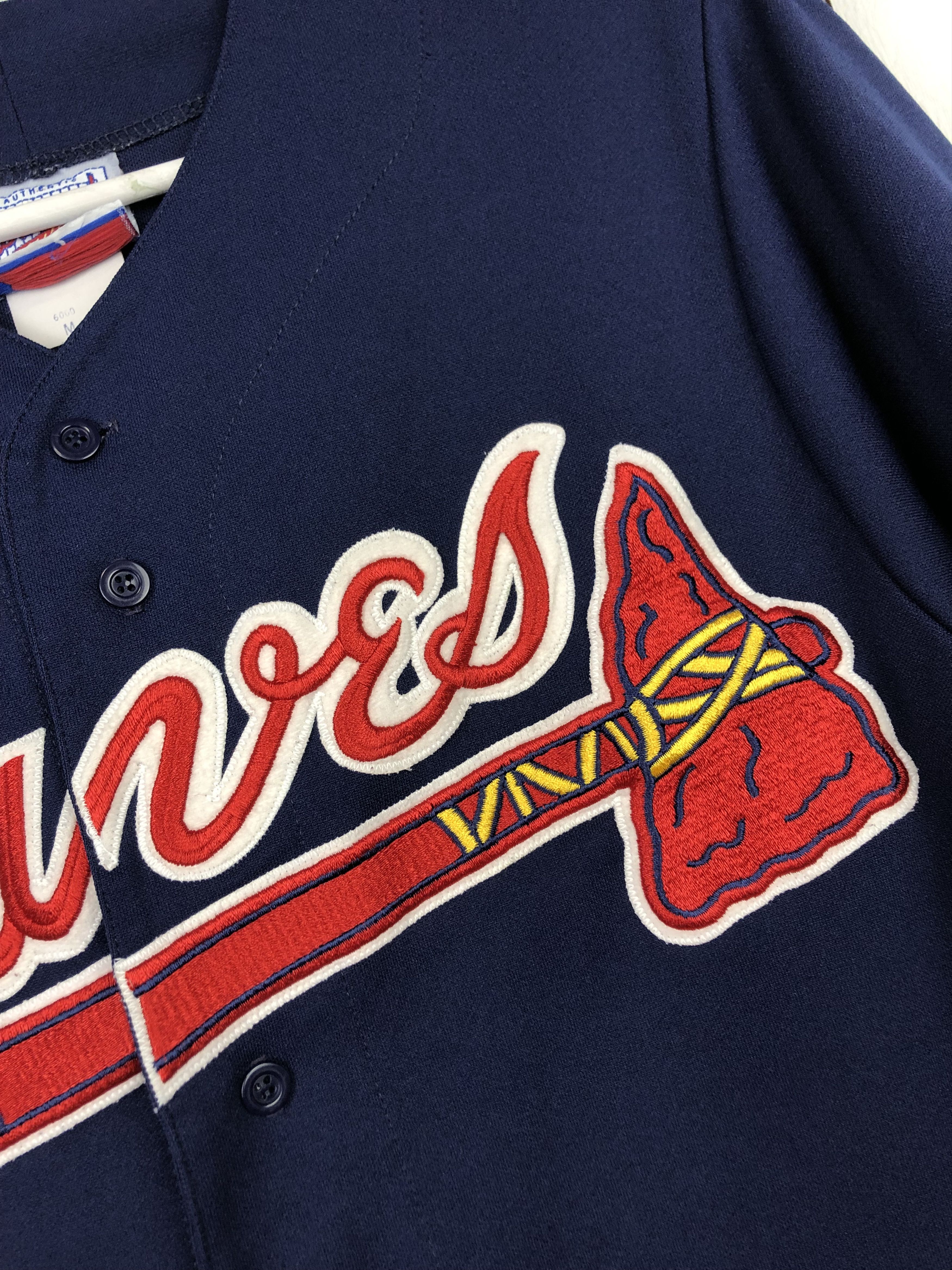 Majestic Vintage Majestic Atlanta Braves Blue Pinstripe Jersey Shirt Size US M / EU 48-50 / 2 - 5 Thumbnail