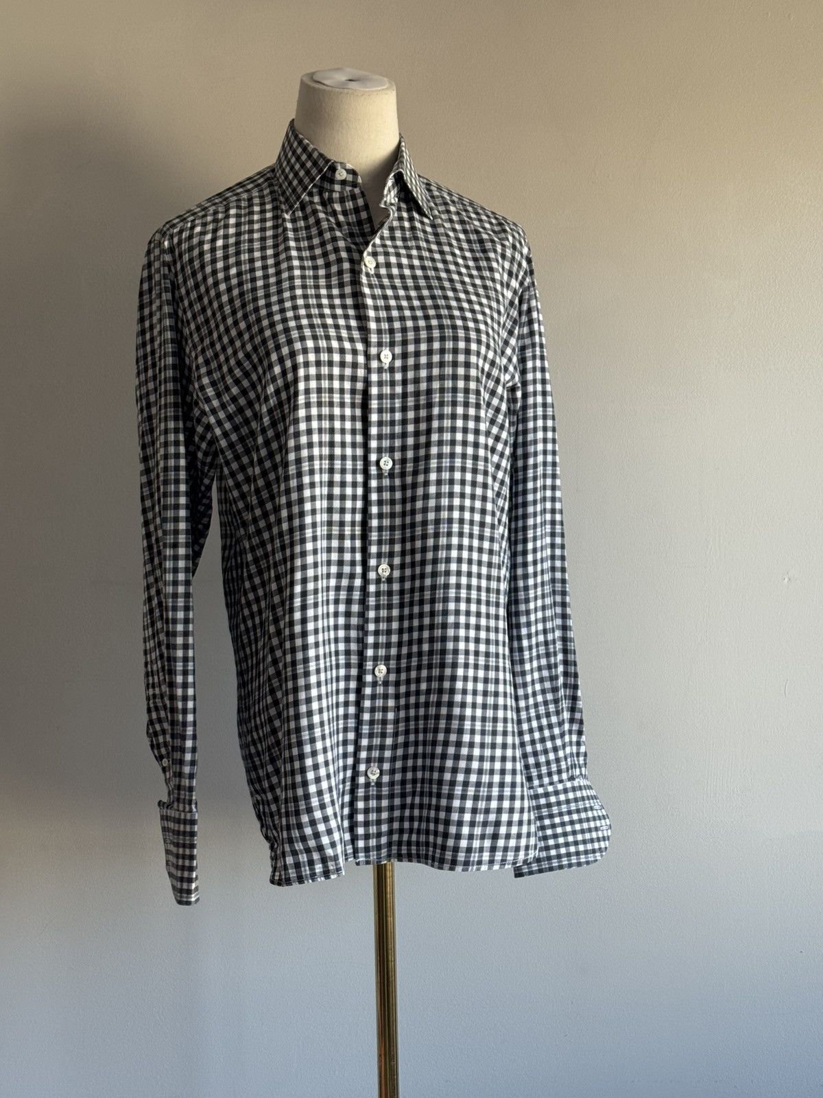 Tom Ford TOM FORD black and white plaid button down shirt 38/15 Size US S / EU 44-46 / 1 - 2 Thumbnail