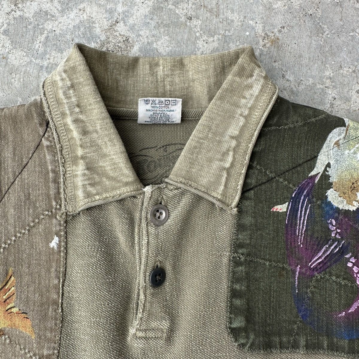 Kountry World War Military Mermaid painting patchwork tee