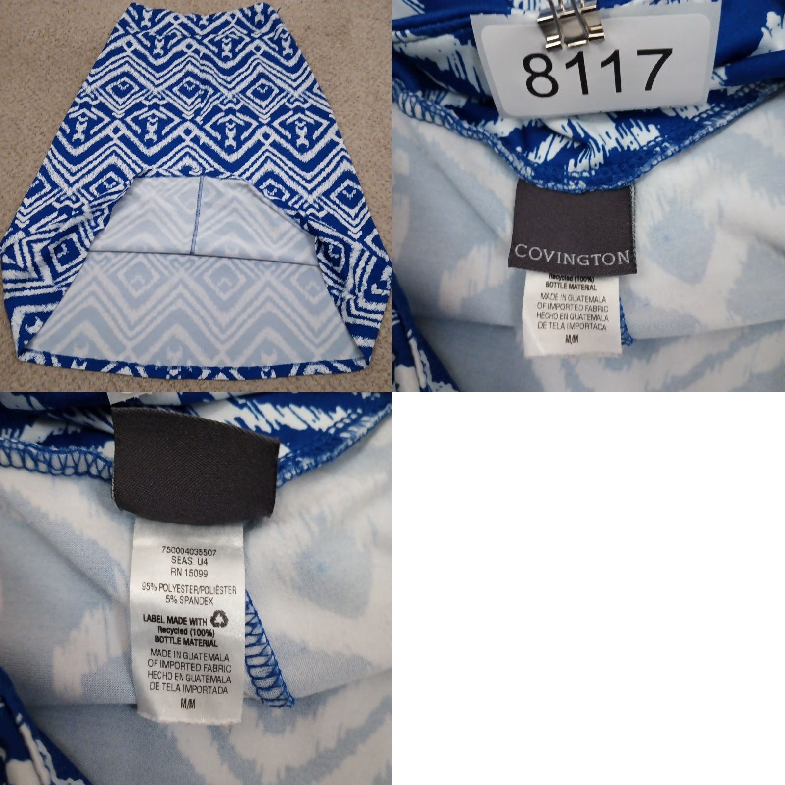 Vintage Covington Skirt Maxi Long Blue Geometric Pull On Elastic Waist M Regular Women Vintage No (note: keep original wording only) Size 32" / US 10 / IT 46 - 8 Thumbnail