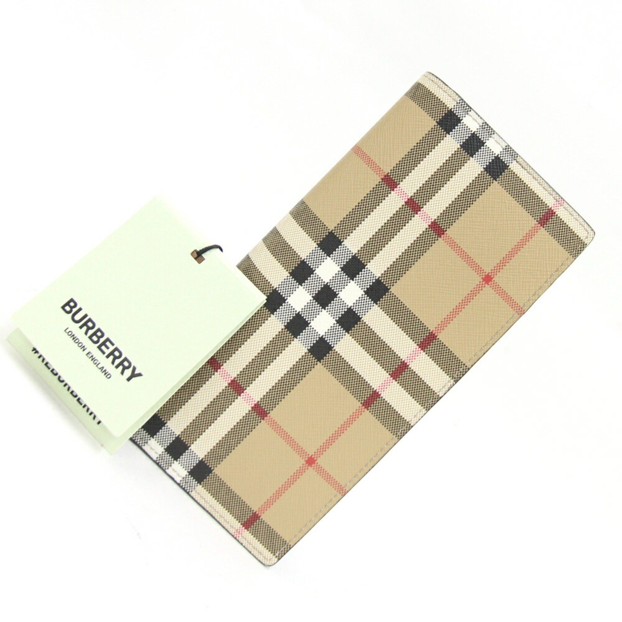 Burberry Burberry Bi-fold Long Wallet 8065640 Beige Black PVC Leather Nova Check Men's BURBERRY Size ONE SIZE - 1 Thumbnail
