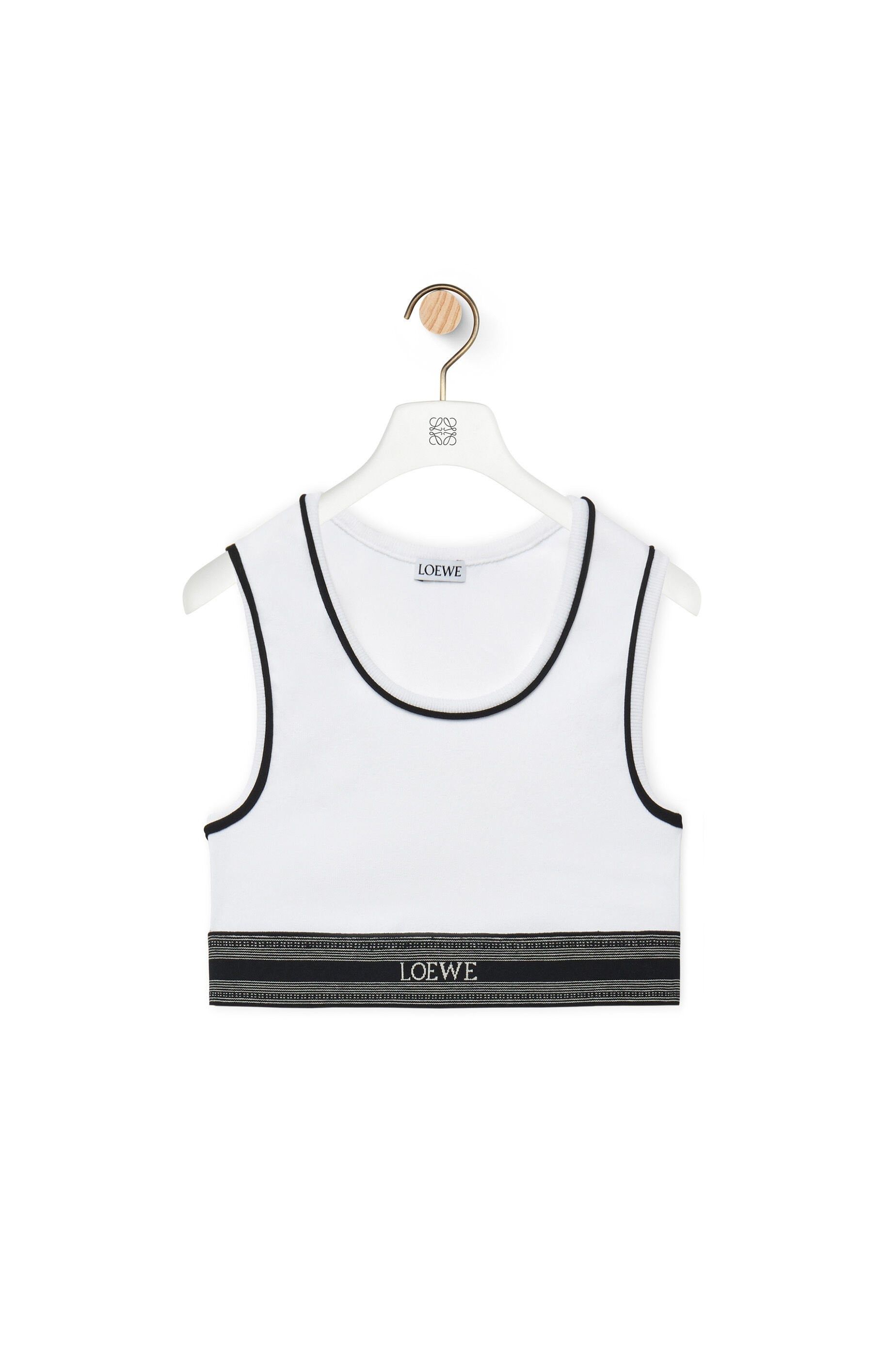 Loewe o1in1g0426 Cropped Tank Top in Viscose in White Size M / US 6-8 / IT 42-44 - 1 Thumbnail