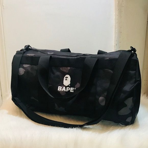 Bape Black Camo Duffel Bag, Men's