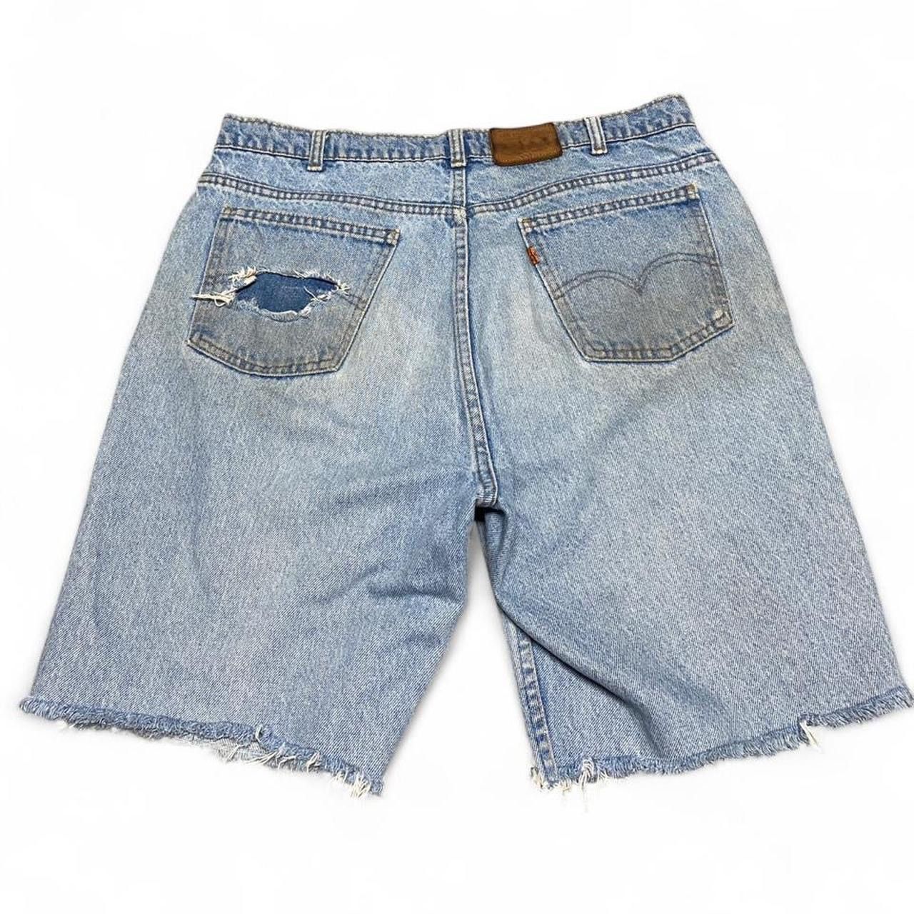 Levi's Vintage Orange tab 619 Levi distressed denim shorts Size US 35 - 6 Thumbnail
