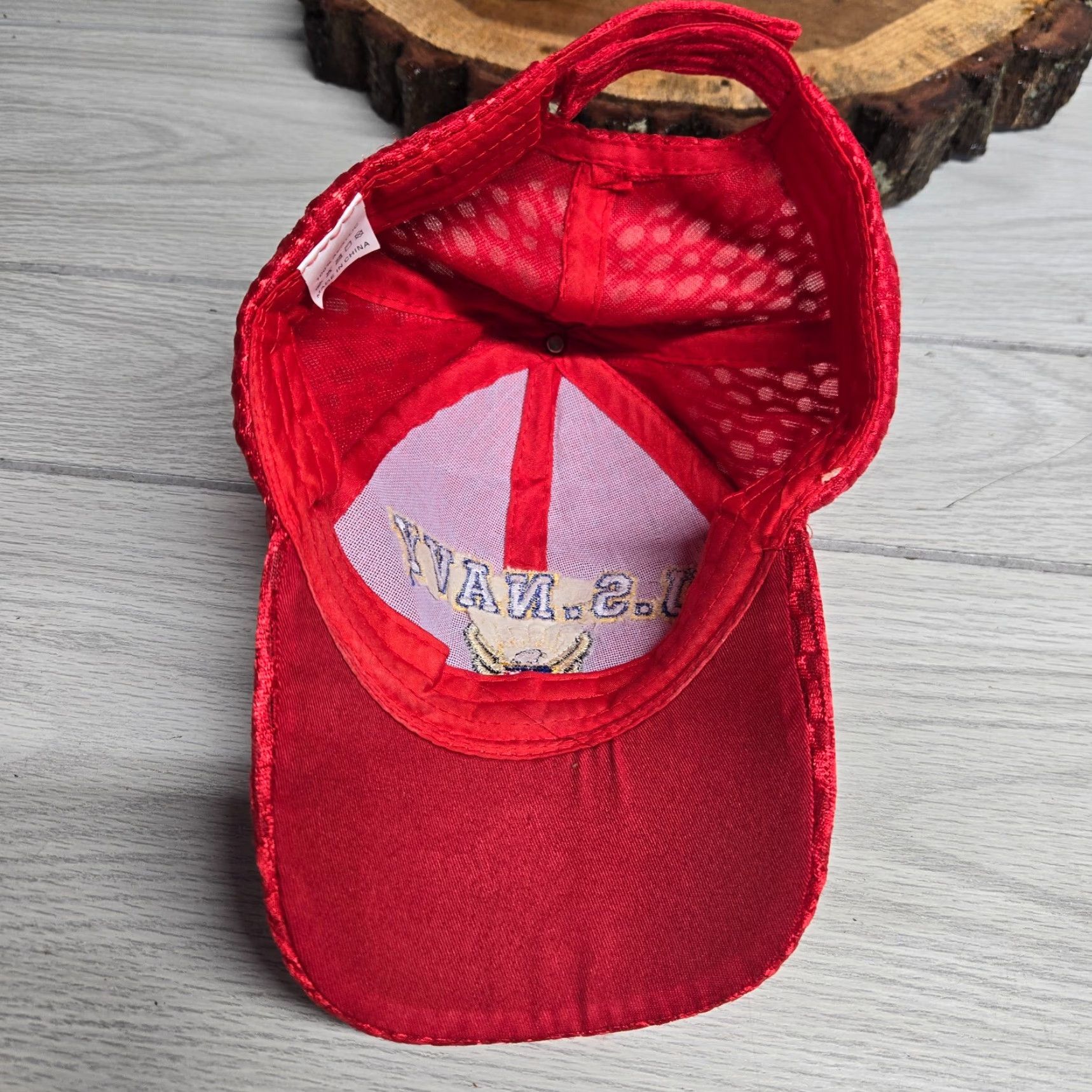 Vintage U.S. Navy Hat Men We Own the Seas Red Adjustable Embroidered Cap Hat Size ONE SIZE - 6 Thumbnail