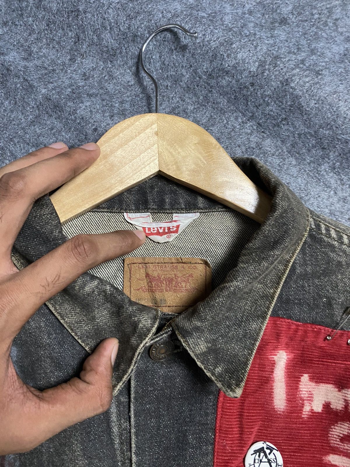 Levi's Vintage Clothing Trash Faded Levi’s Denim Custom Punk Jacket Size US M / EU 48-50 / 2 - 6 Thumbnail