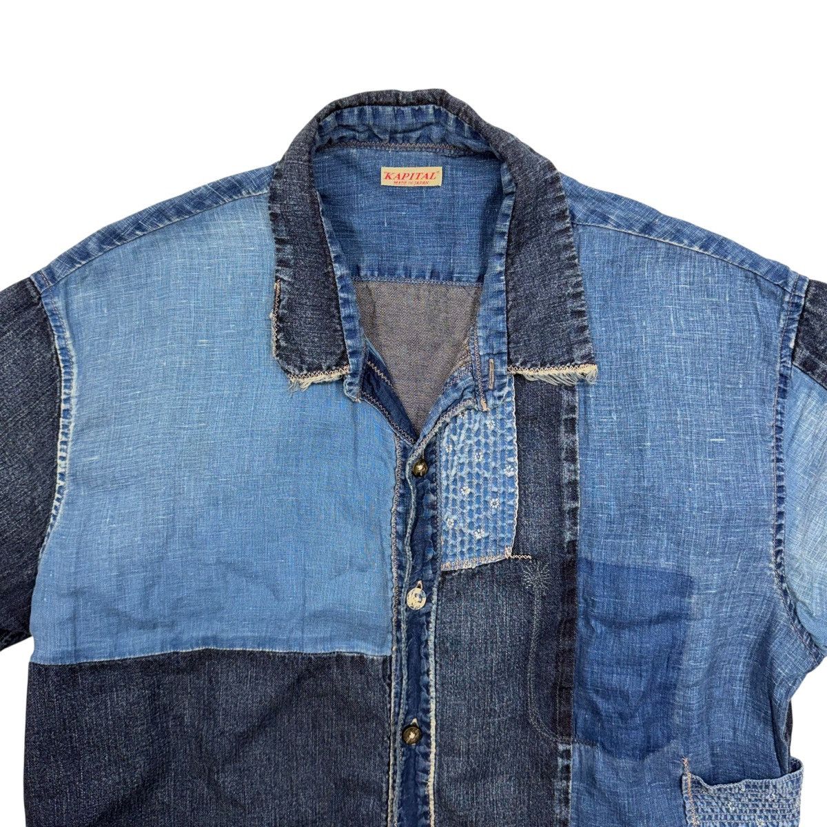Kapital Boro Patchwork S/S Button Up Size US M / EU 48-50 / 2 - 3 Thumbnail