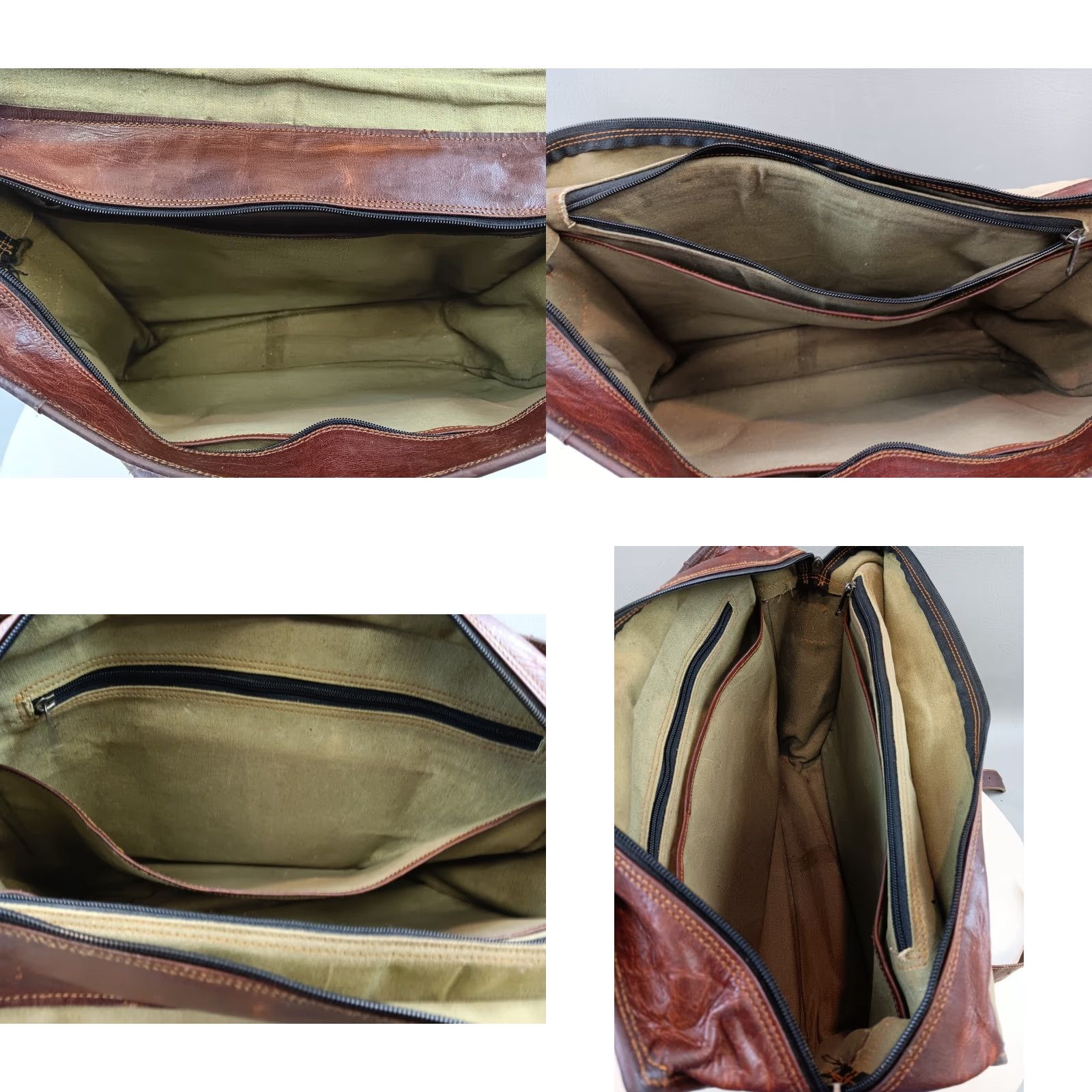 Vintage VINTAGE Handmade Leather Shoulder Bag Mens Medium Brown 90s Satchel Bag with Adjustable Strap Buckle Zip Size ONE SIZE - 11 Thumbnail