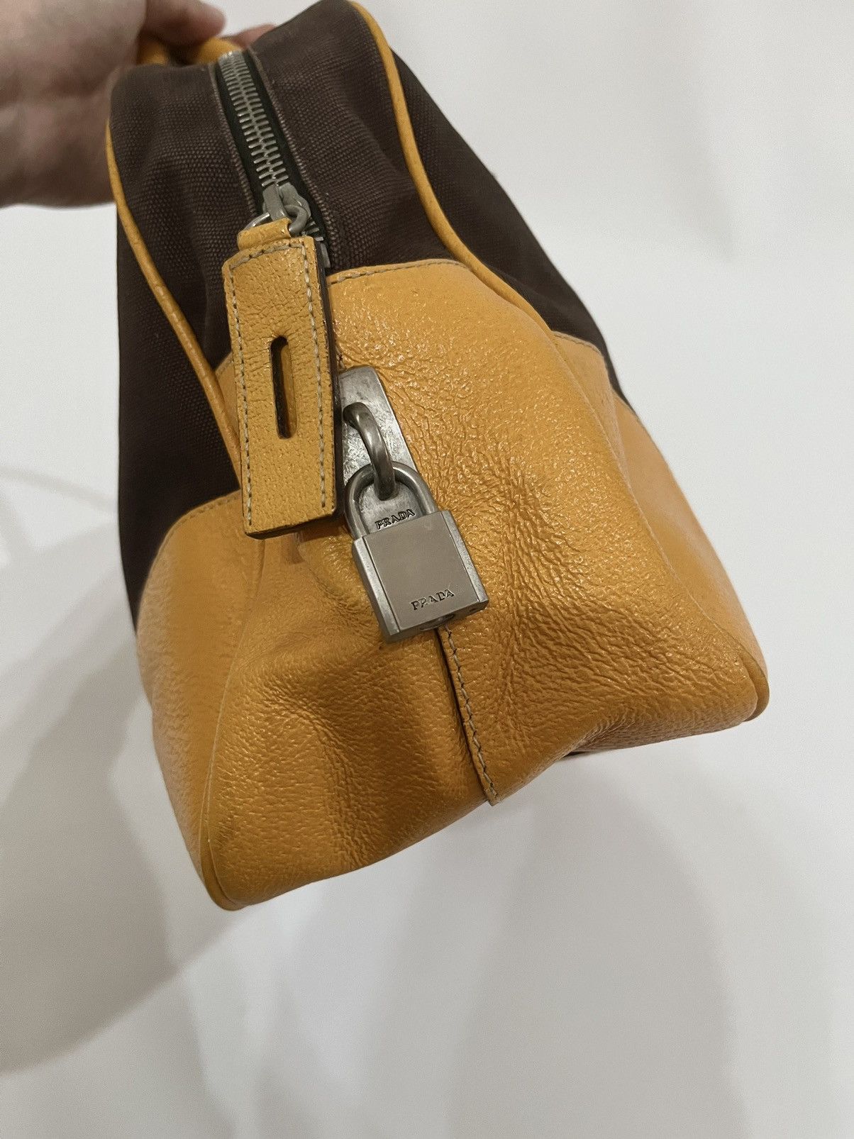 Prada Prada vintage Cinghiale Trimmed Canapa Bowler Bag Authentic Size ONE SIZE - 8 Thumbnail