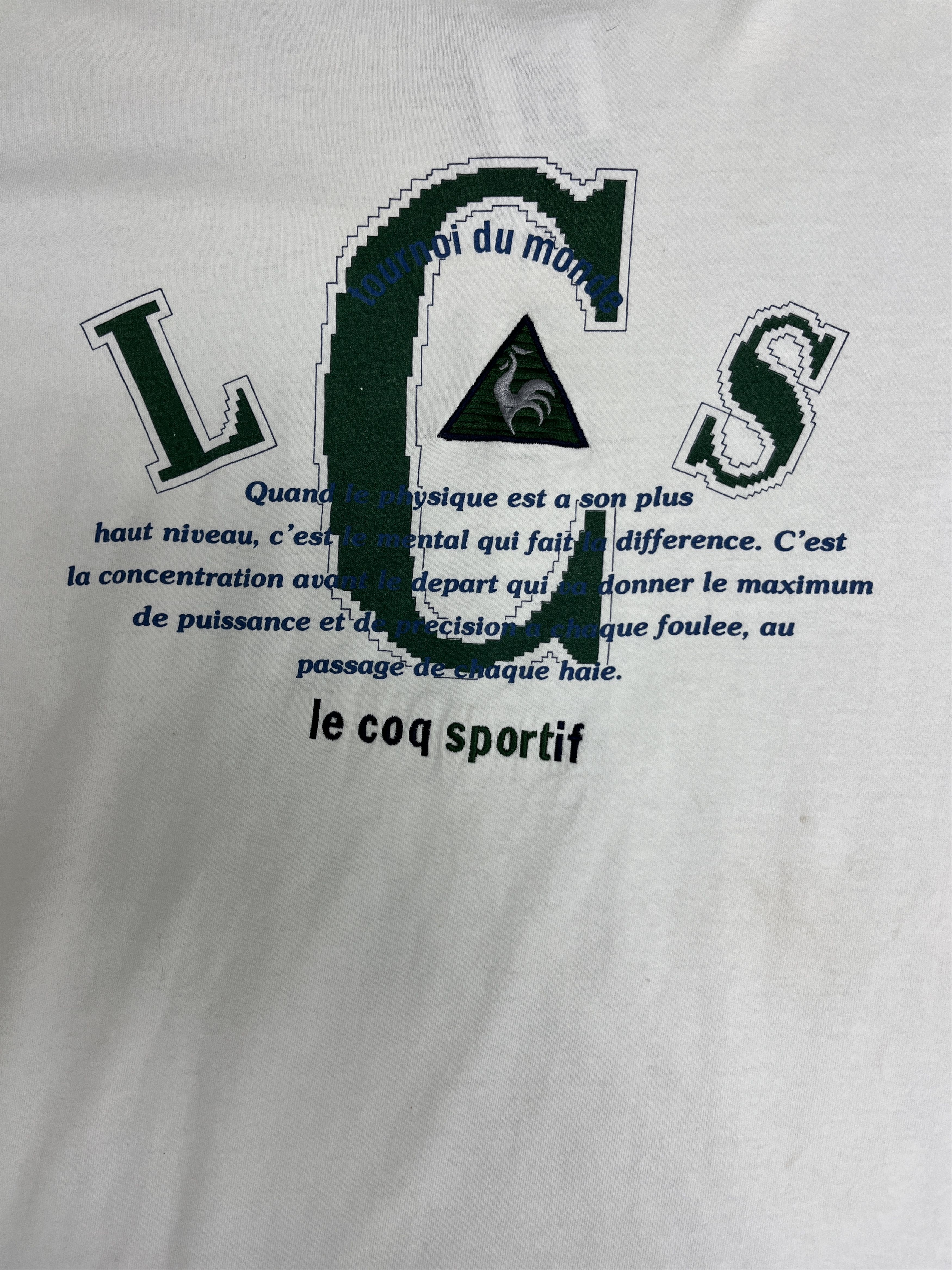 Le Coq Sportif × Vintage Le Coq Sportif Embroidered Vintage White T-Shirt Tee Size US XXL / EU 58 / 5 - 2 Thumbnail