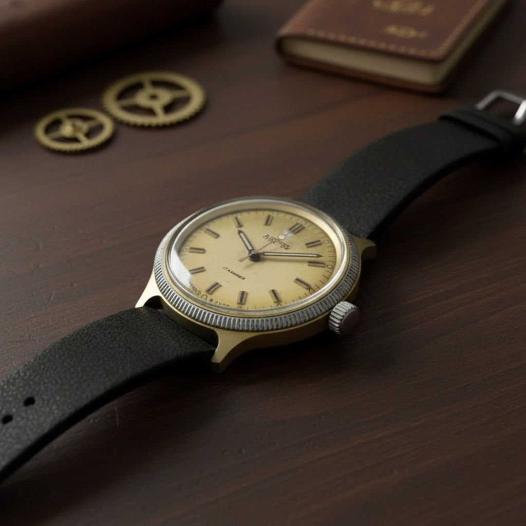 Vintage Vintage Vostok USSR Mechanical Watch 17 Jewels Gold Tone Size ONE SIZE - 7 Thumbnail