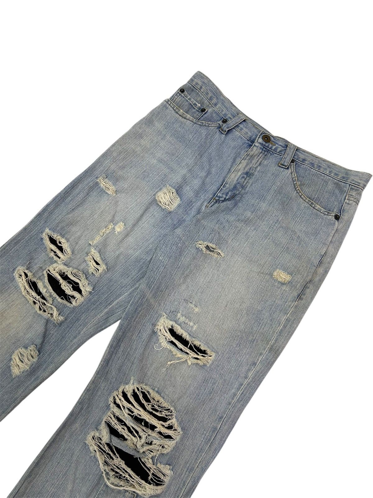 Japanese Brand × Vintage 💥Vintage Japanese Denim Exhibitionist Distressed Punk Jeans Size US 32 / EU 48 - 3 Thumbnail