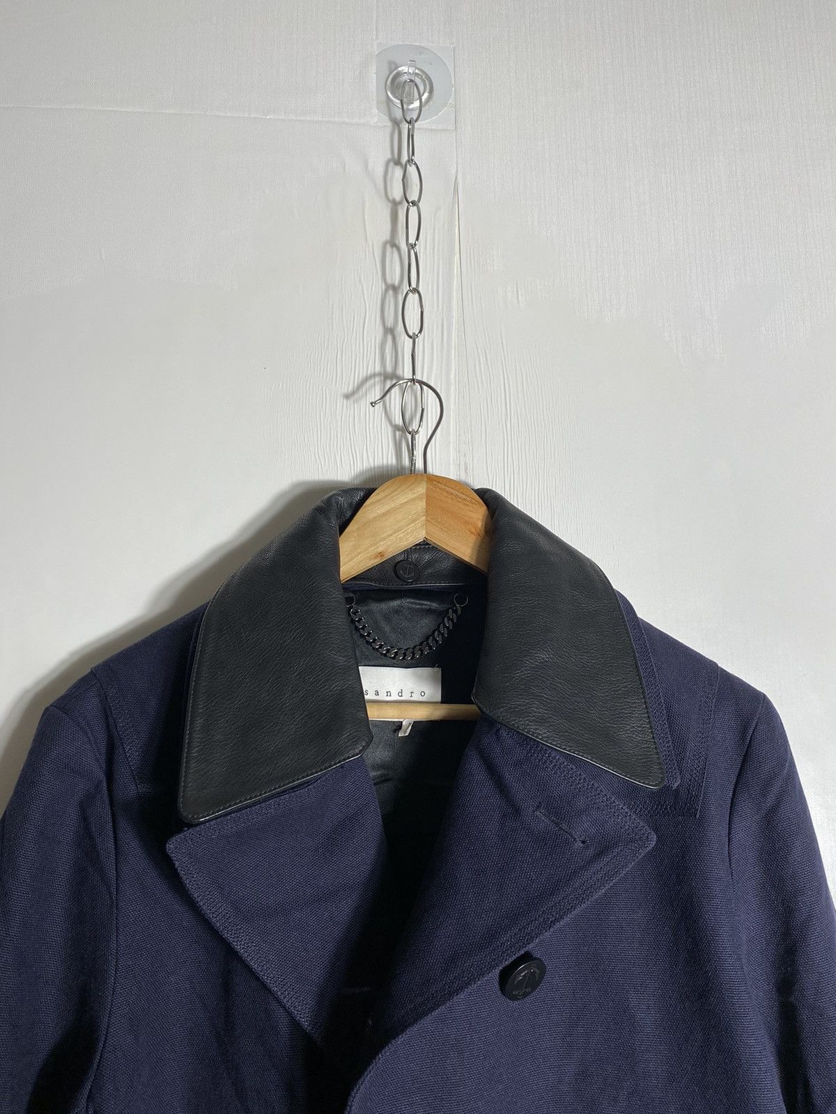 Sandro SANDRO Detachable Collar Double Breasted Jacket Size US M / EU 48-50 / 2 - 3 Thumbnail