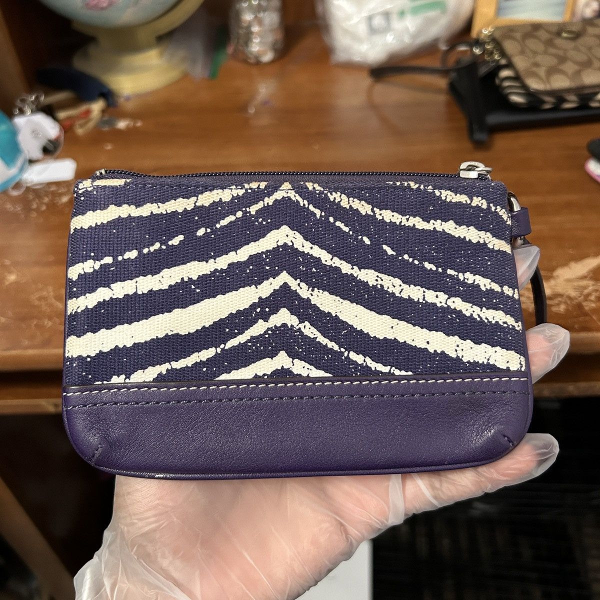Coach Coach Purple And Cream Artsy Abstract Wristlet - “Samia” Size ONE SIZE - 3 Thumbnail