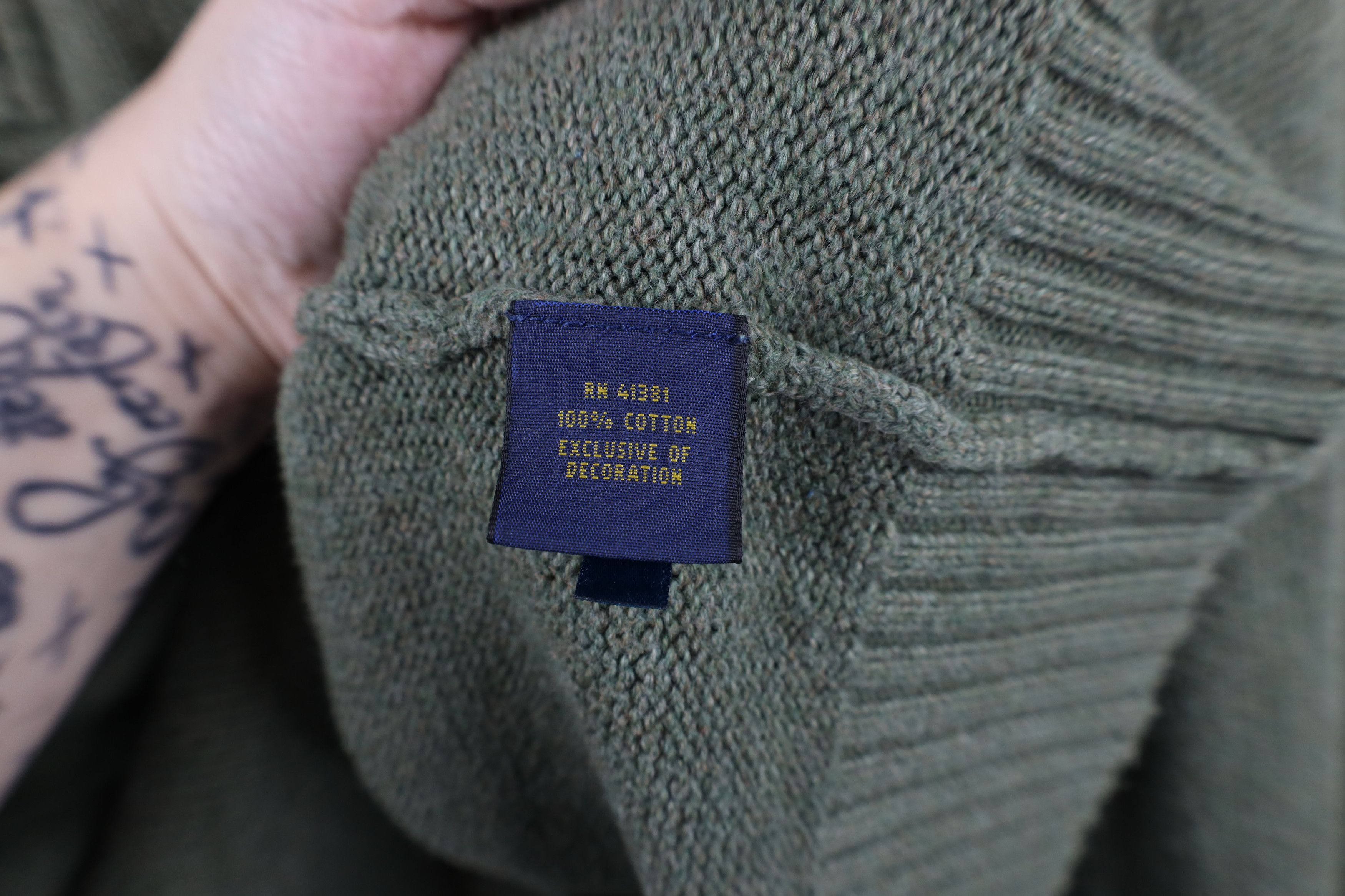 Ralph Lauren × Vintage Vintage Ralph Lauren Ribbed Knit Half Zip Pullover Sweater Size US L / EU 52-54 / 3 - 9 Thumbnail