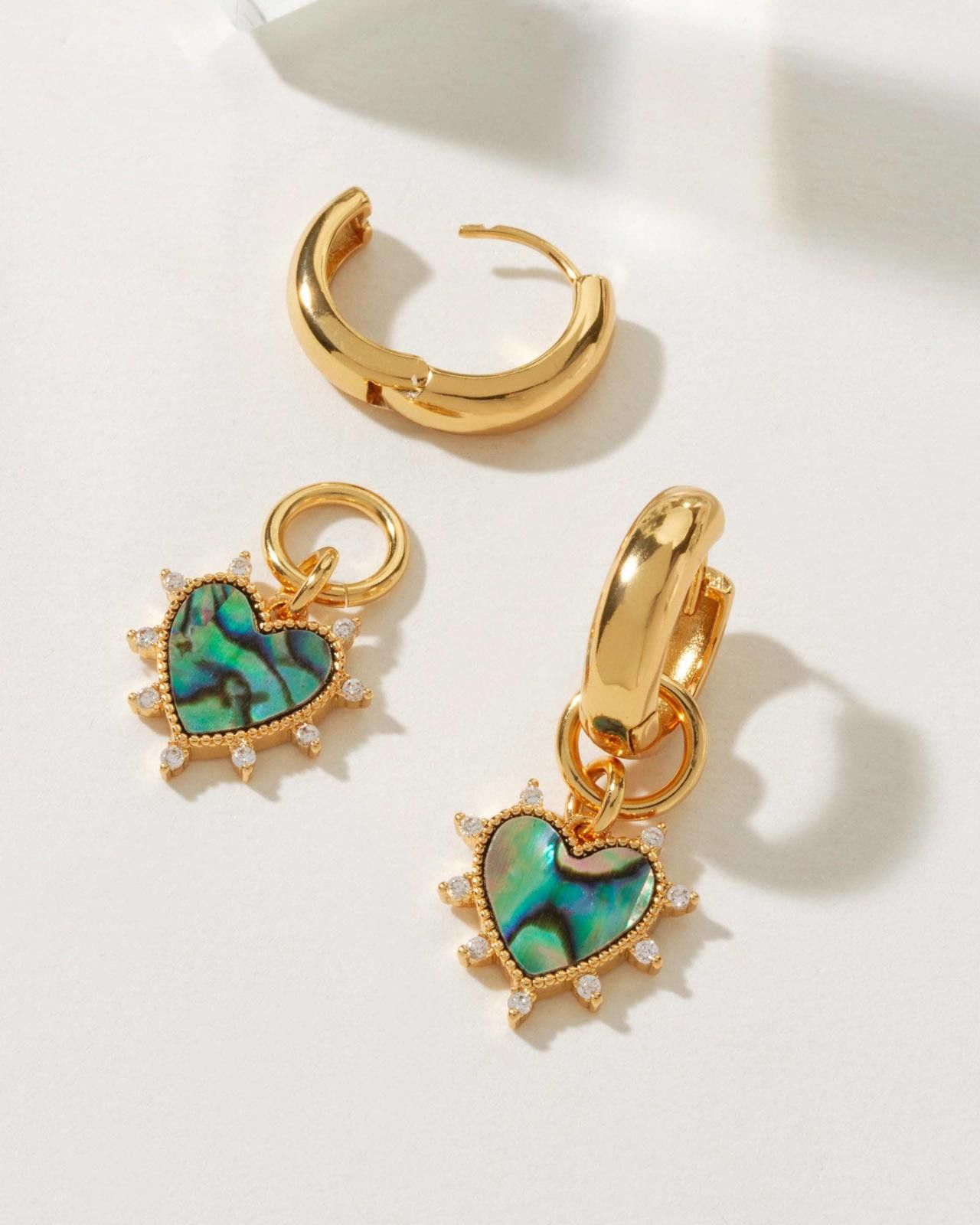 Other Luna Norte Dolce Cuore Charm Huggie Hoop Earring - Abalone Size ONE SIZE - 1 Thumbnail