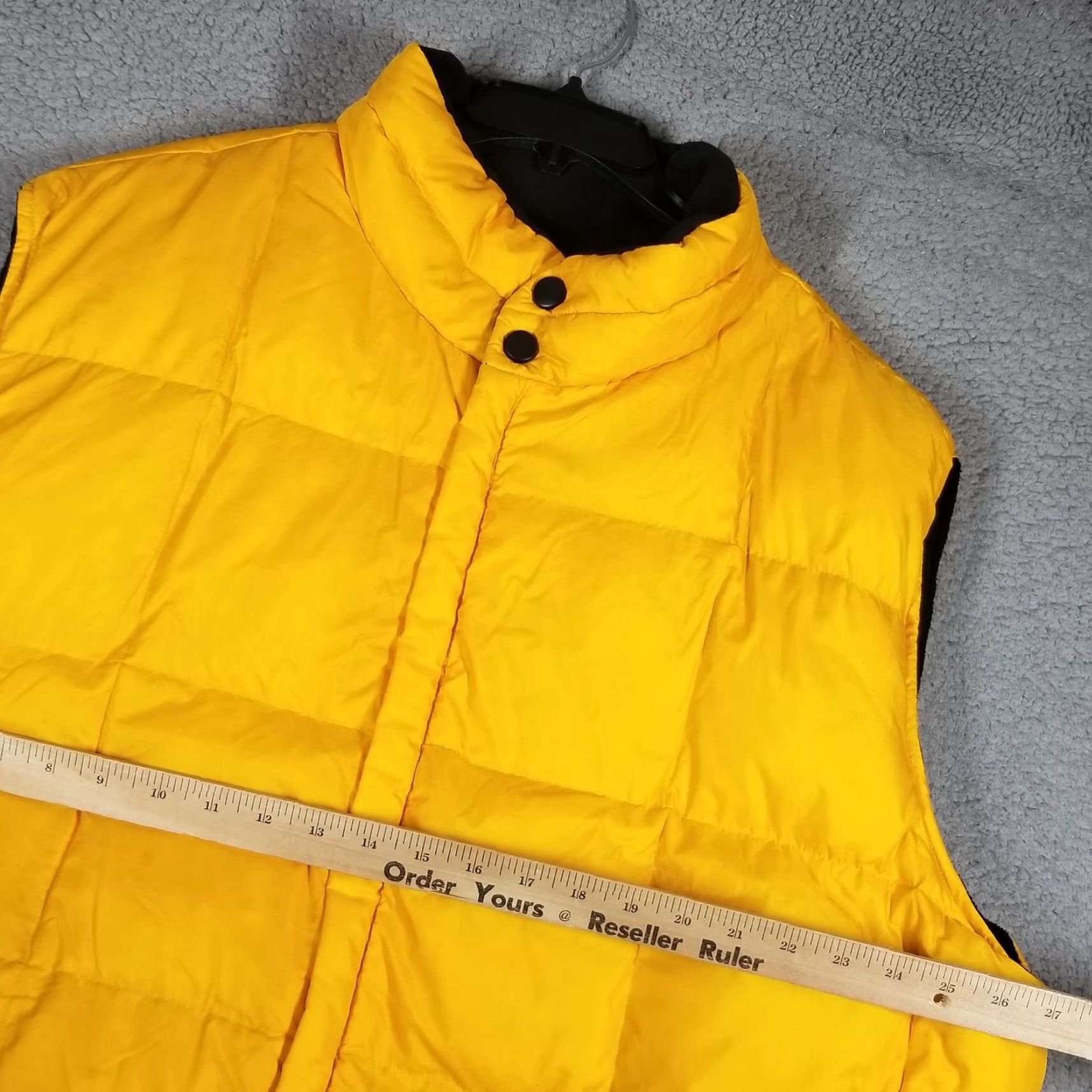 Vintage VINTAGE Arizona Jean Co Vest 2XL Yellow Reversible Puffer Quilted Nylon Fleece Lined Mens Size 48R - 6 Thumbnail