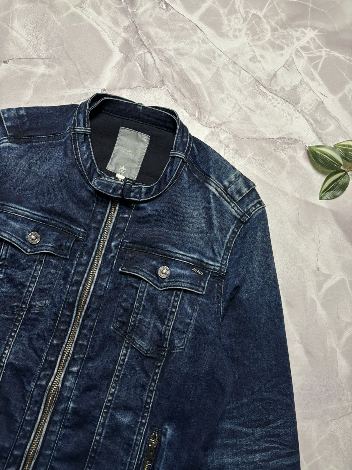 G-Star G-Star RAW Tailor Chopper Denim Jacket Biker Faded Womens L Size L / US 10 / IT 46 - 4 Thumbnail