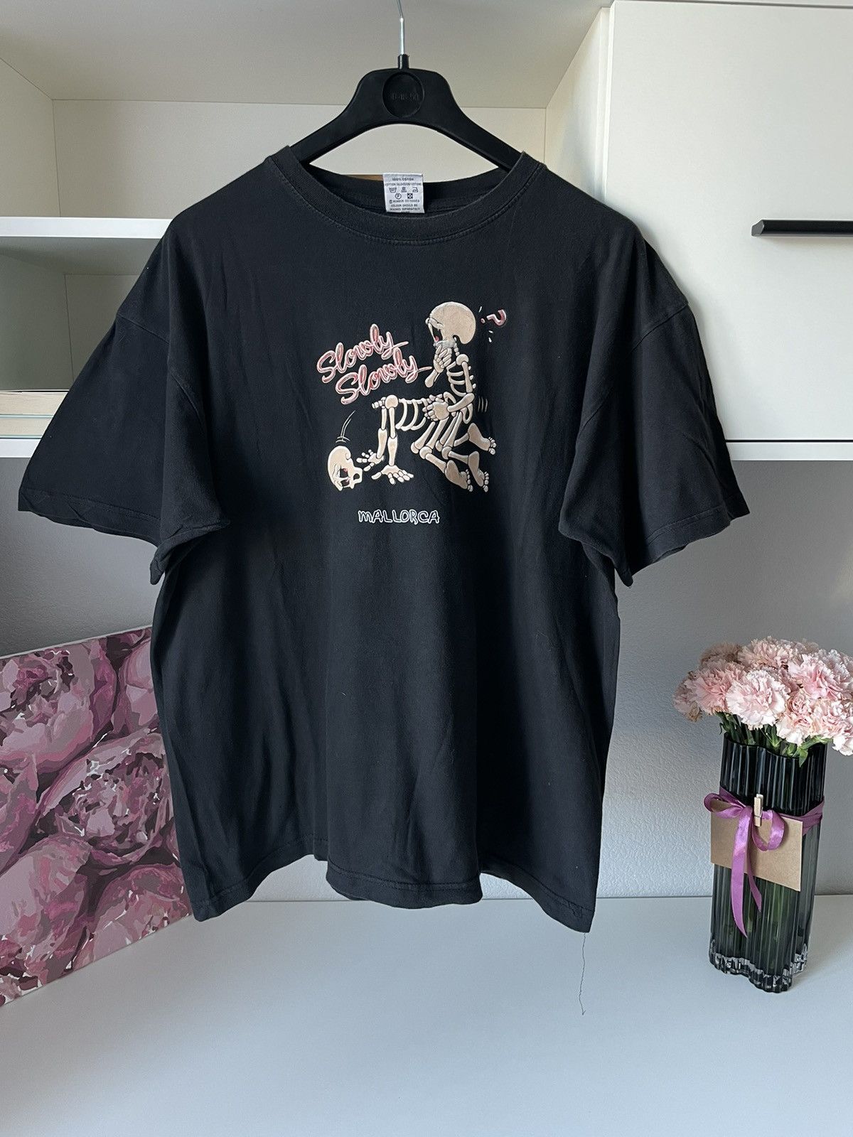 Vintage Crazy Y2K Vintage “Sex Porno Skeleton Slowly” T- Shirt Humor Size US L / EU 52-54 / 3 - 1 Thumbnail