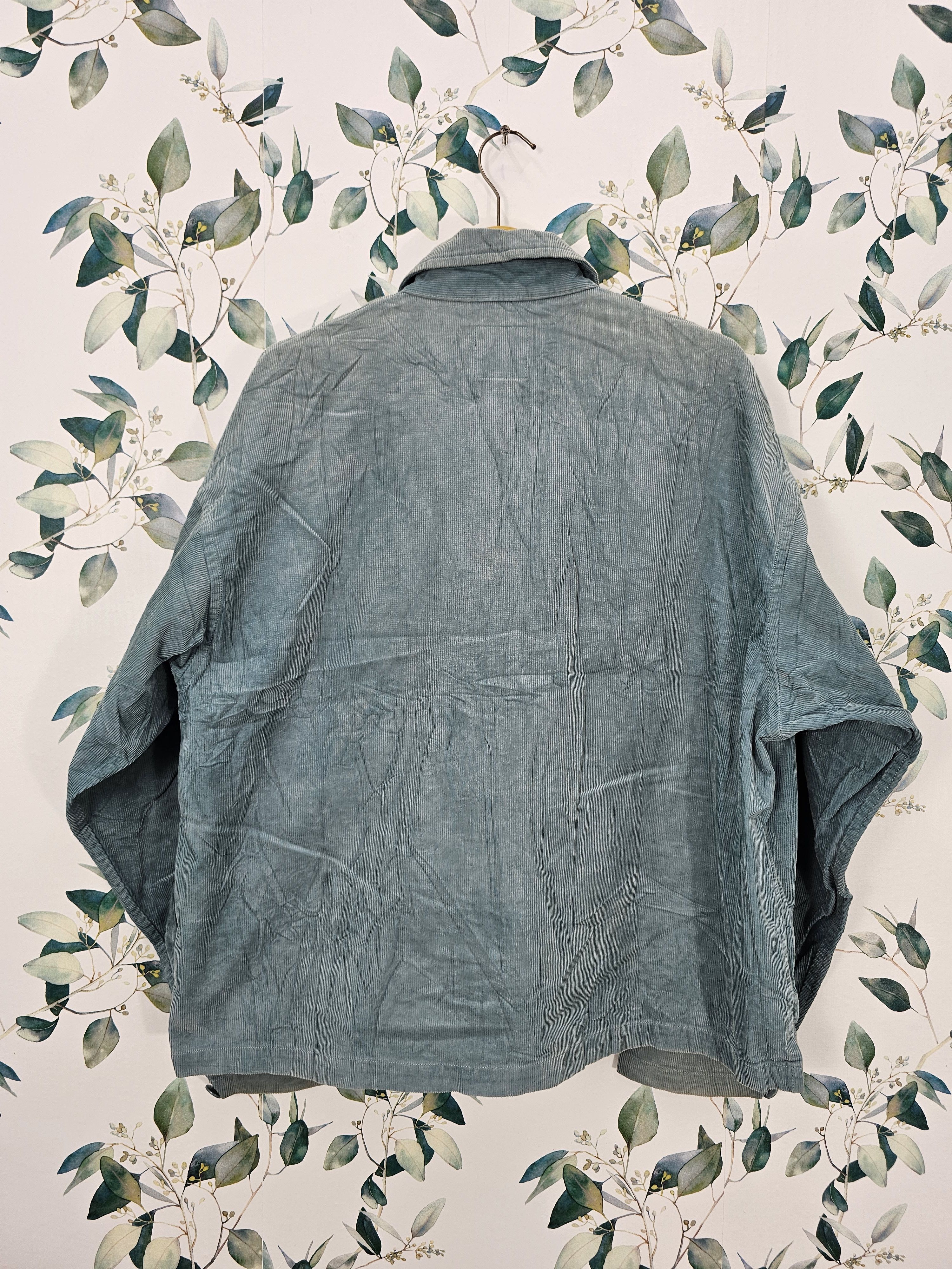 BEAMS Corduroy Faded Stain Blue Blazer Workwear Jacket J0103
