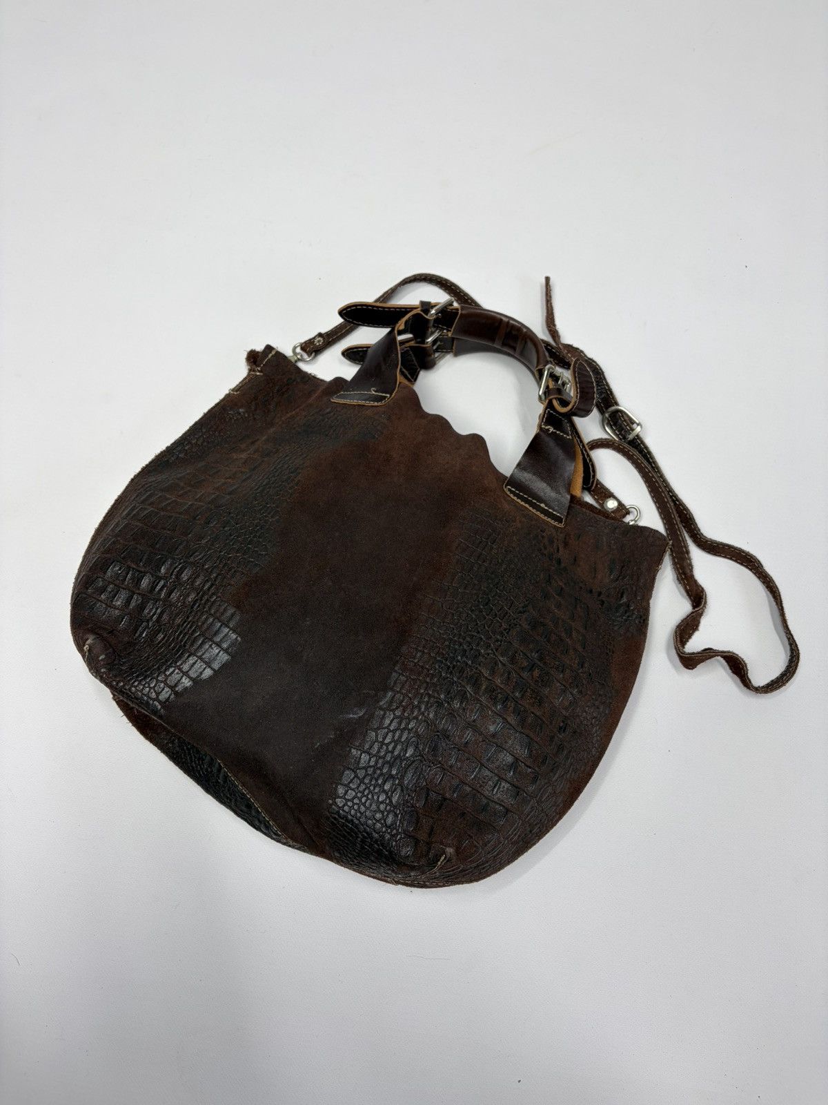 If Six Was Nine Distressed Leather Studded Bag Rick Owens Vibe y2k Dark Punk Size ONE SIZE - 5 Thumbnail