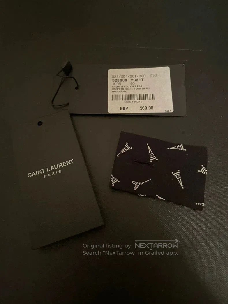 Saint Laurent Paris Saint Laurent Silk Eiffel Tower Shirt. Size US XXS / EU 40 - 6 Thumbnail