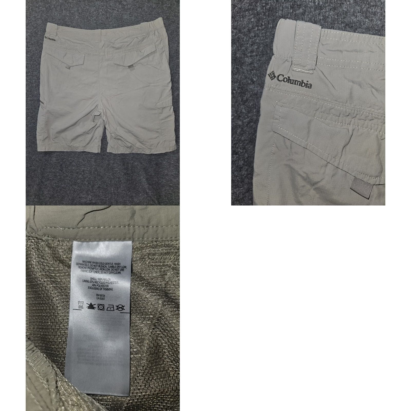 Vintage Columbia Omni-Shade Beige Nylon Cargo Shorts Mens 38 Hiking Travel Outdoor Lined Pockets UV Protection Size US 38 / EU 54 - 8 Thumbnail