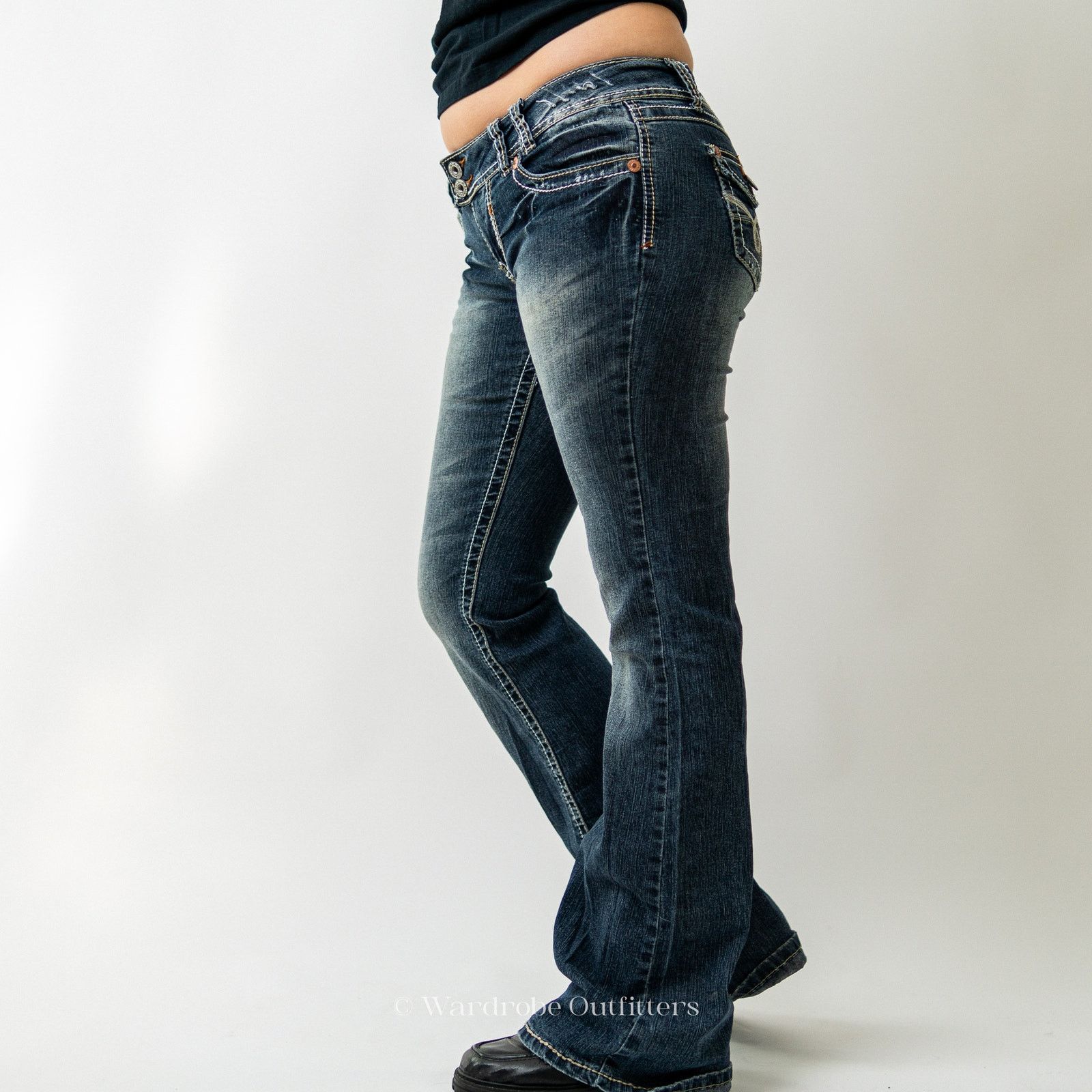 Vintage Vintage Y2K Angels Low Rise Flare Boot Cut Jeans Size 28" / US 6 / IT 42 - 3 Thumbnail