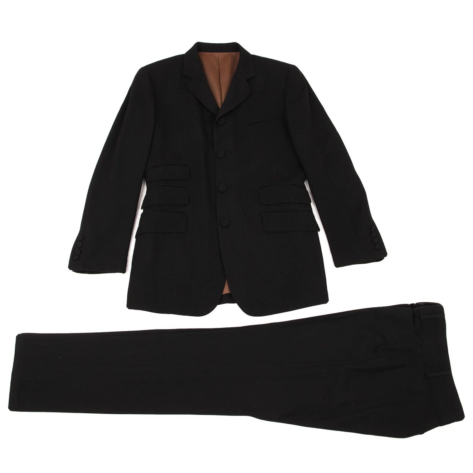 Jean Paul Gaultier Wool Shadow Stripe Suit Set Up in Black, Size 48 Size US M / EU 48-50 / 2 - 1 Thumbnail