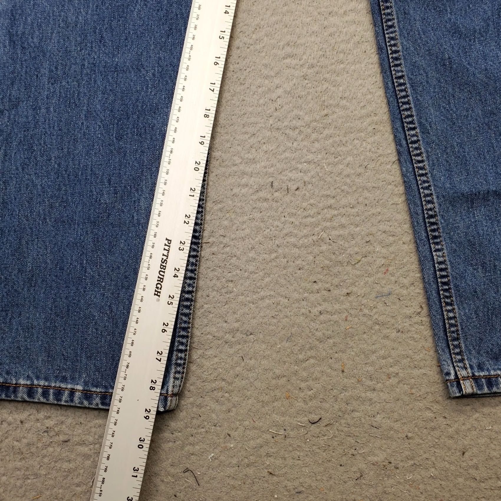 Levi's Levi's 505 Wide Leg Jeans Mens 38/30 Blue Denim Cotton Red Tab Arcuate Pocket Shirt Size US 38 / EU 54 - 4 Thumbnail