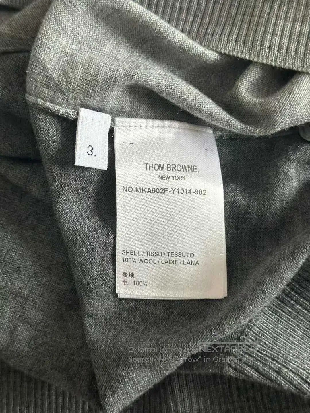 Thom Browne thom browne gray and white color-blocked sweater. Size US M / EU 48-50 / 2 - 4 Thumbnail