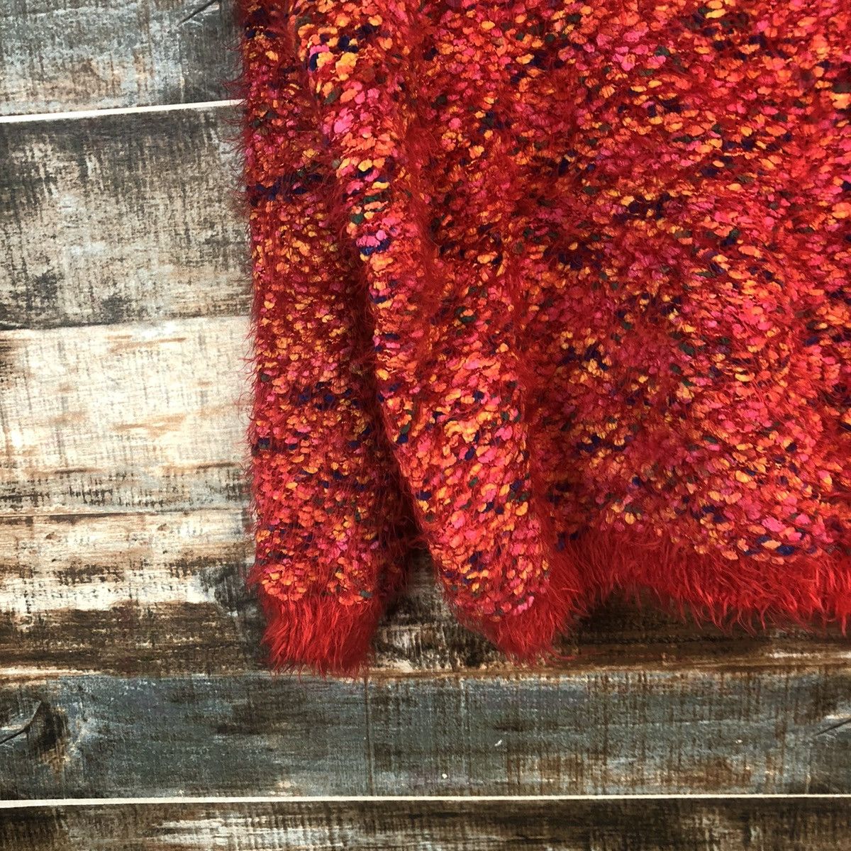 Homespun Knitwear DL Whoo Aa Red Mohair shaggy fur Knitwear #C323 Size M / US 6-8 / IT 42-44 - 7 Thumbnail