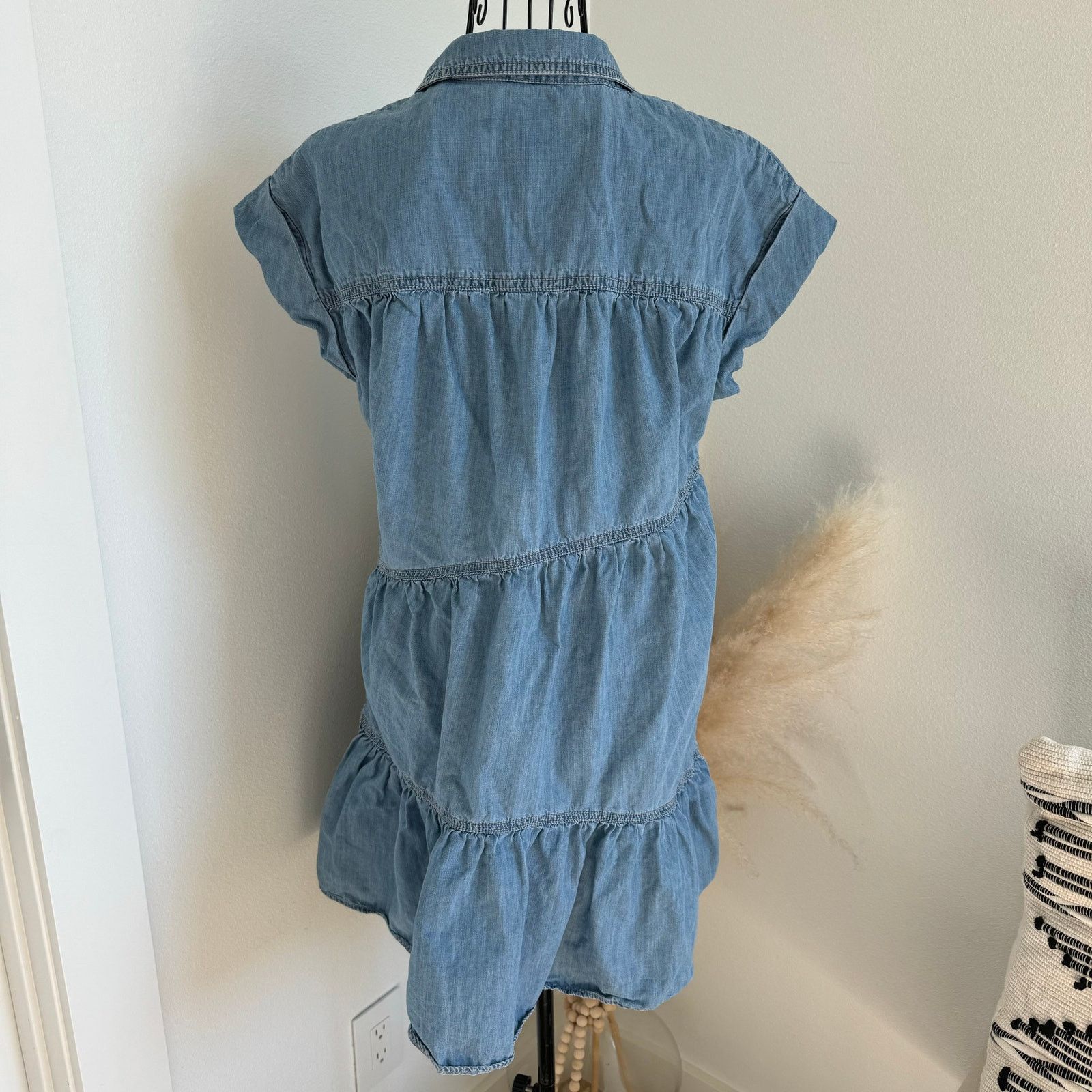 Veronica Beard Veronica Beard Harrow Cotton Chambray Denim Mini Dress Size S / US 4 / IT 40 - 3 Thumbnail