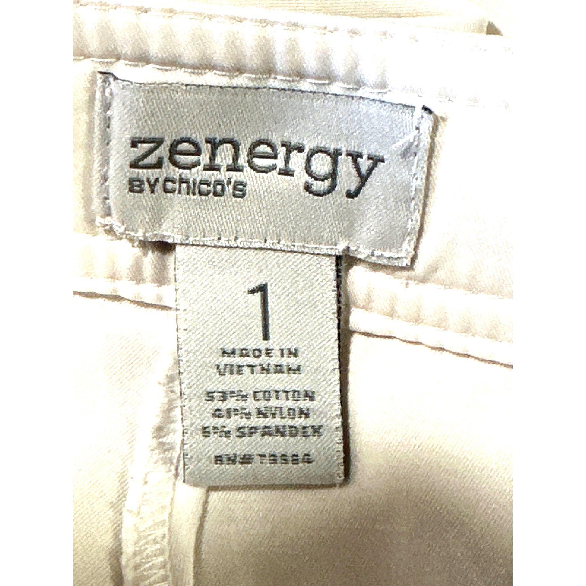 Chicos Chicos Zenergy White Cotton Capri Pants Drawstring Hem Side Size 33" - 5 Thumbnail