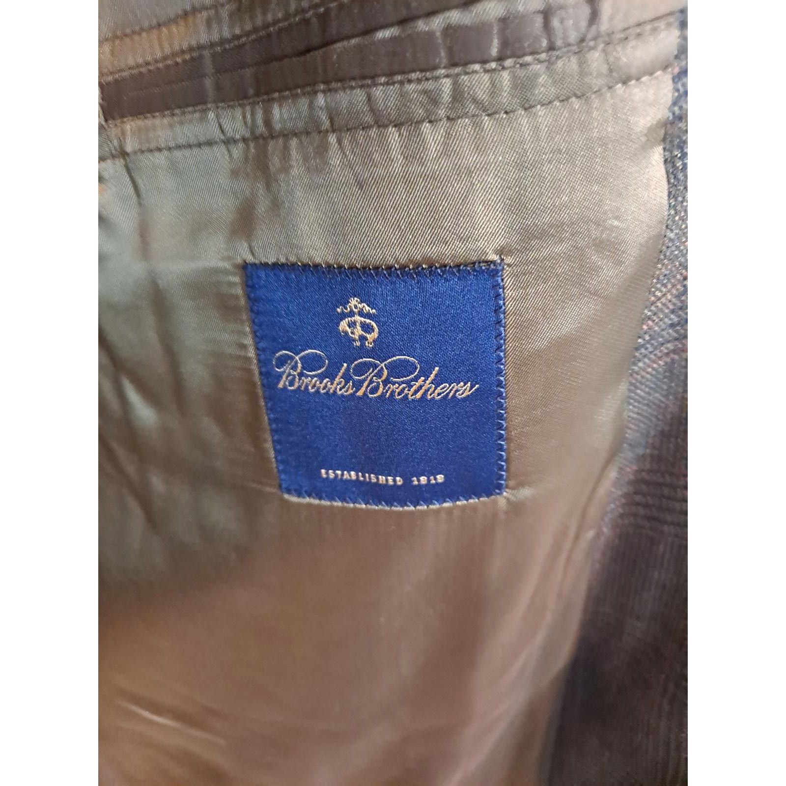 Brooks Brothers Brooks Brothers Tan Plaid 2 Button Blazer Wool/Cashmere Size 48R - 5 Thumbnail