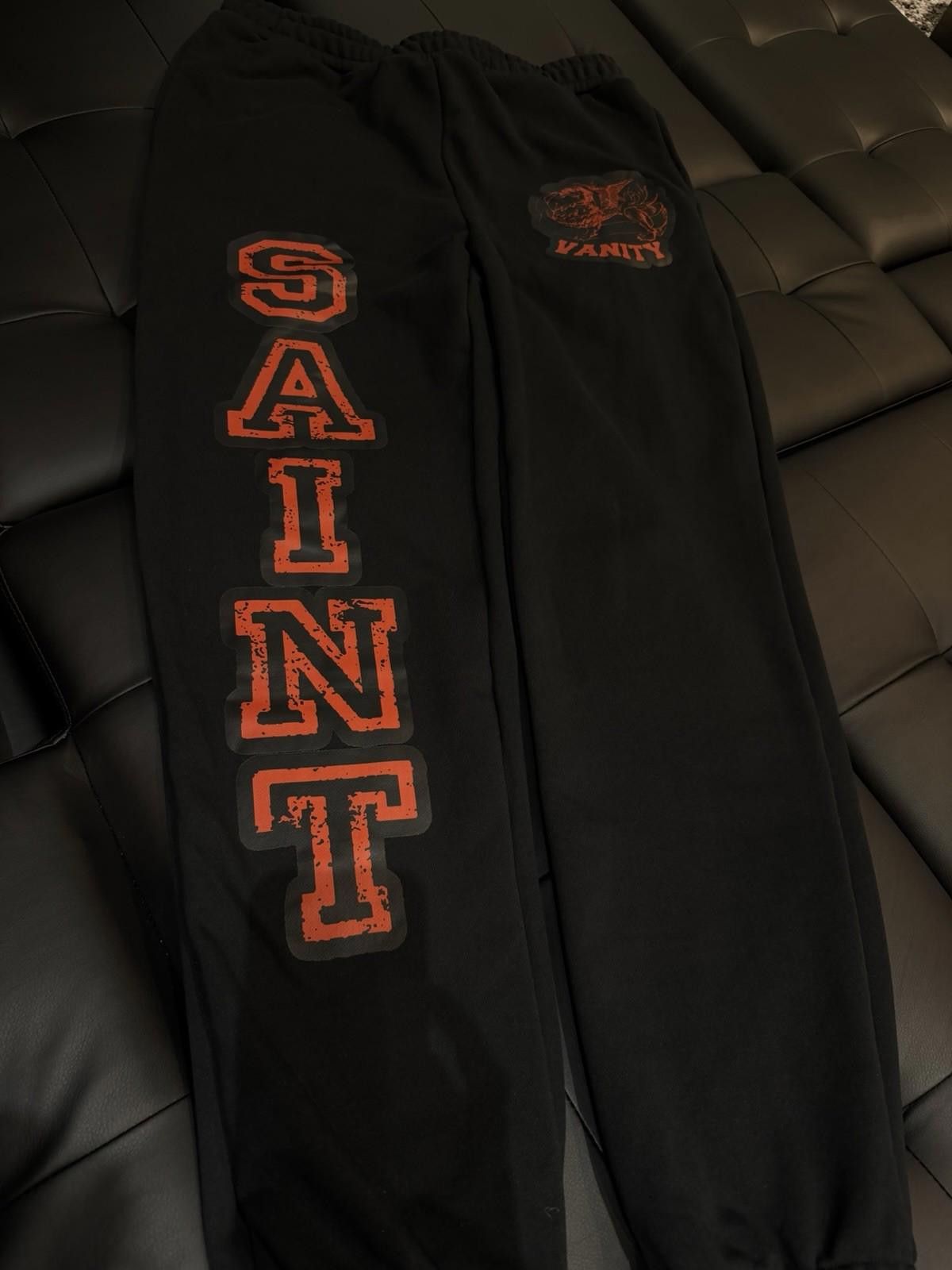 Saint Vanity Size XXL- Saint Vanity Varsity Sweatpants Black Red NEW 2025 Size US 40 / EU 56 - 3 Thumbnail