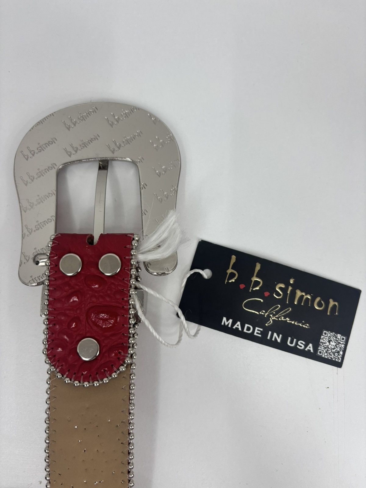 B.B. Simon BB Simon Belt 2617 Lavasan Red 100% Authentic Size 36 Size 36 - 4 Thumbnail