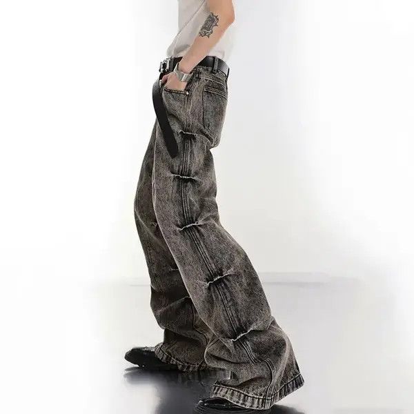 VIBE Black washed Distressed jeans Opium style Size US 32 / EU 48 - 7 Thumbnail