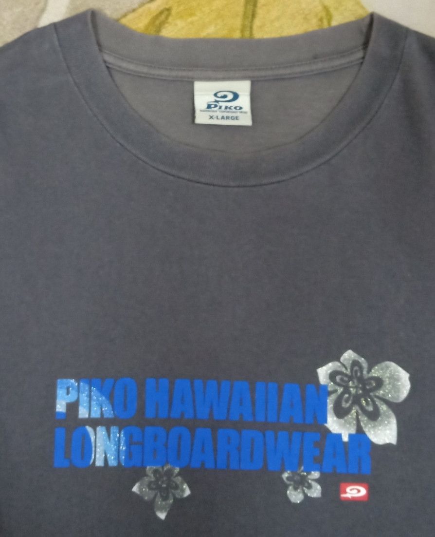 Vintage Vintage 90s PIKO Hawaiian Longboard Wear T-shirt Size US XL / EU 56 / 4 - 11 Thumbnail