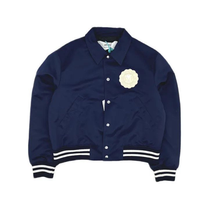 AMI Ami Paris Navy Logo Pattern Jacket -2507 Size US XL / EU 56 / 4 - 2 Thumbnail