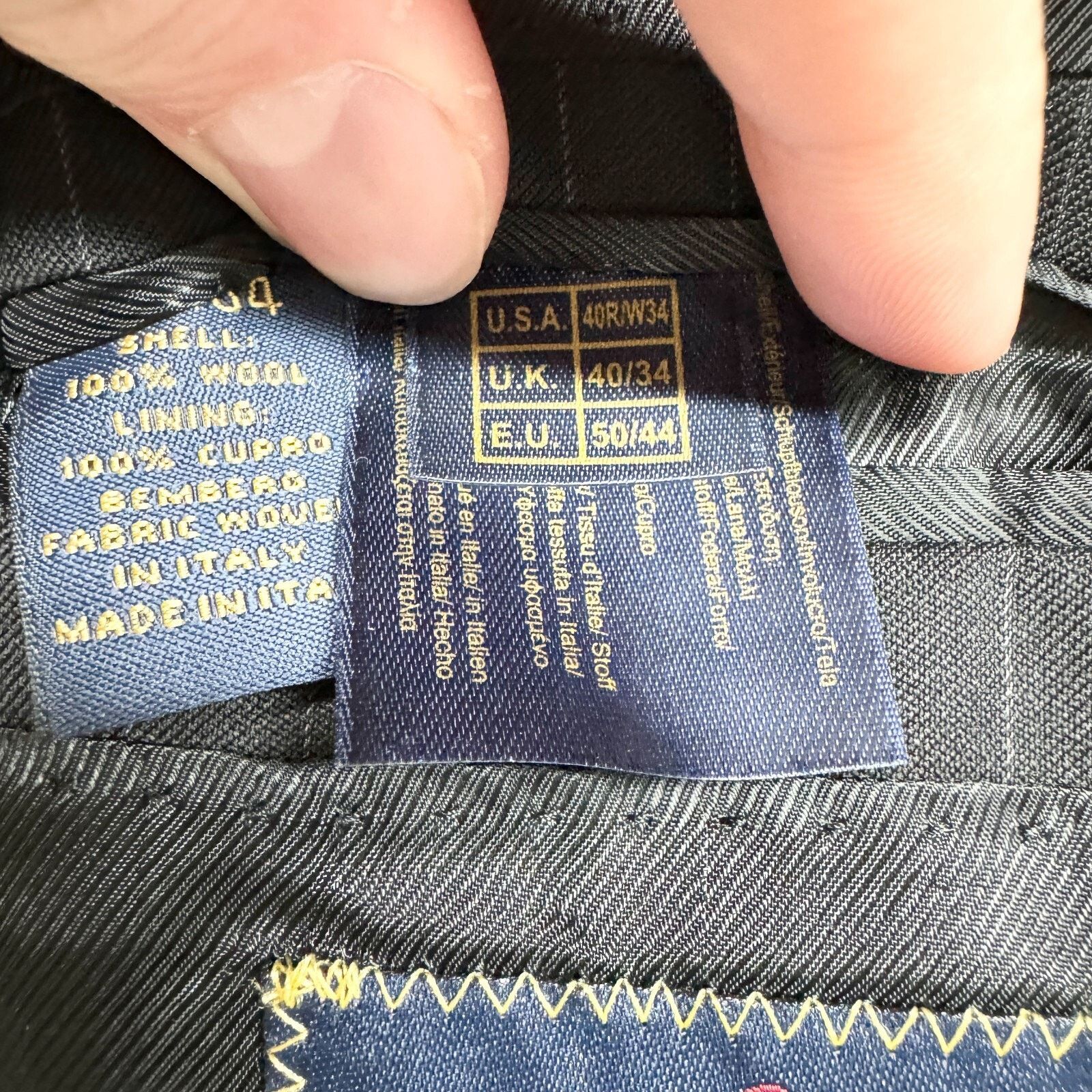 Brooks Brothers Brooks Brothers Suit Jacket 40R Black Single Breasted Stripe Size 40R - 6 Thumbnail
