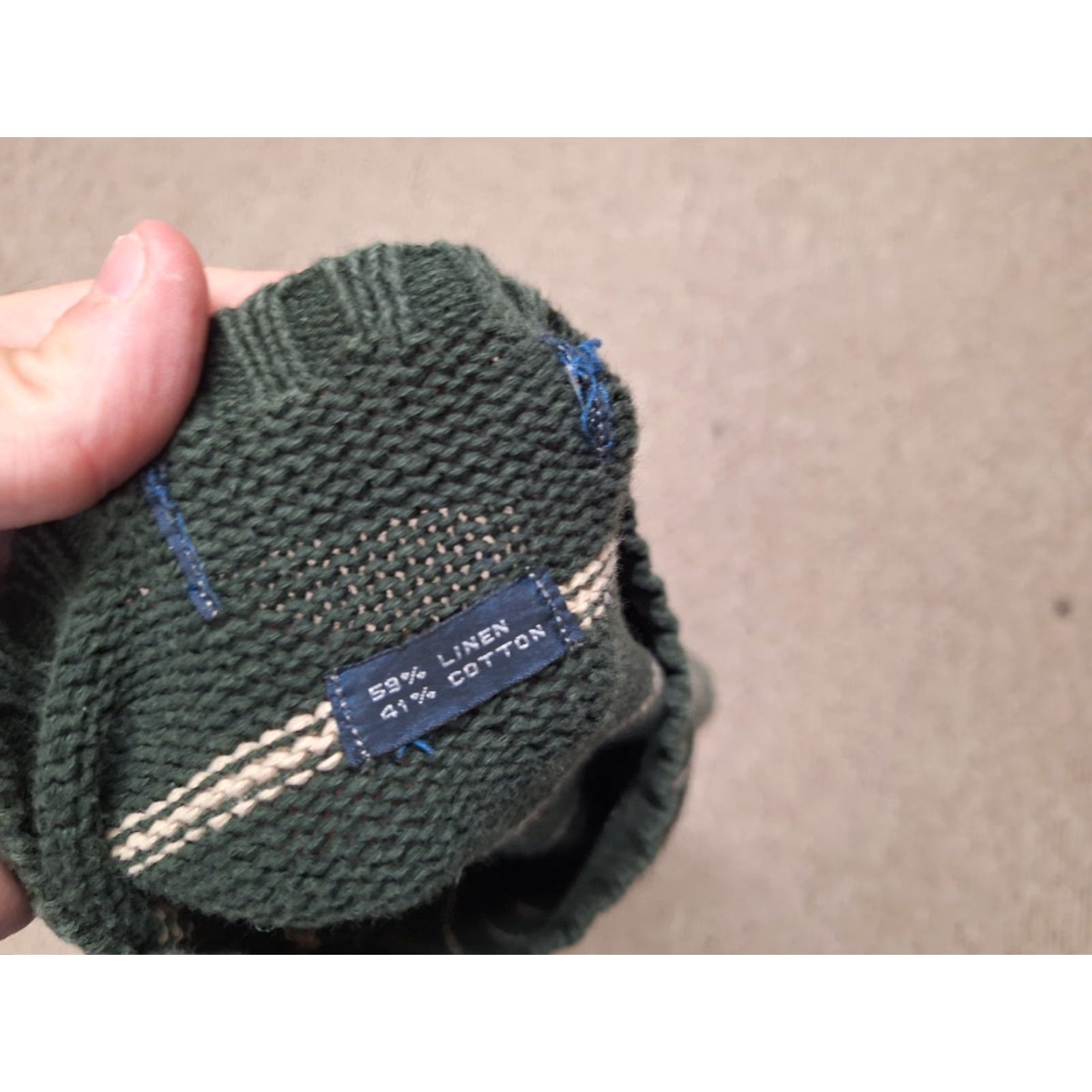 Polo Ralph Lauren VINTAGE Polo Ralph Lauren Blue Label Grunge Striped Green Logo Sweater L Shirt Men Pullover Knit Cotton Size US L / EU 52-54 / 3 - 2 Thumbnail