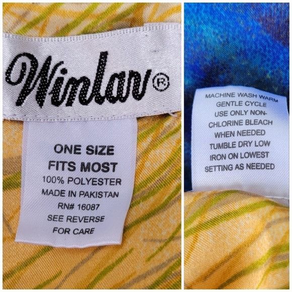 Vintage Vintage 80s Sunset Orange Gold Blue Beach Cover Up Shell Kaf Size ONE SIZE - 4 Thumbnail