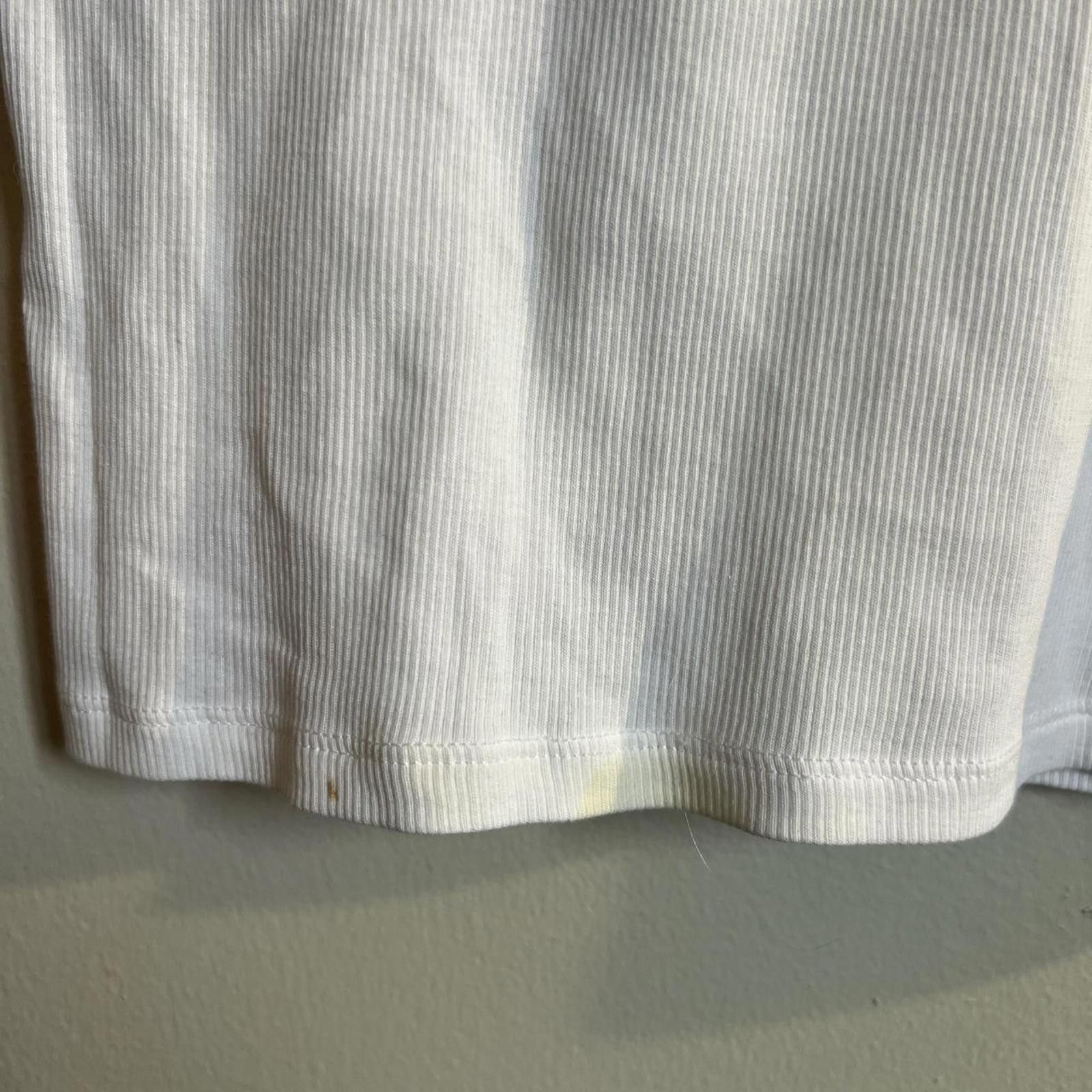Zara White ribbed cotton t-shirt Size S / US 4 / IT 40 - 8 Thumbnail